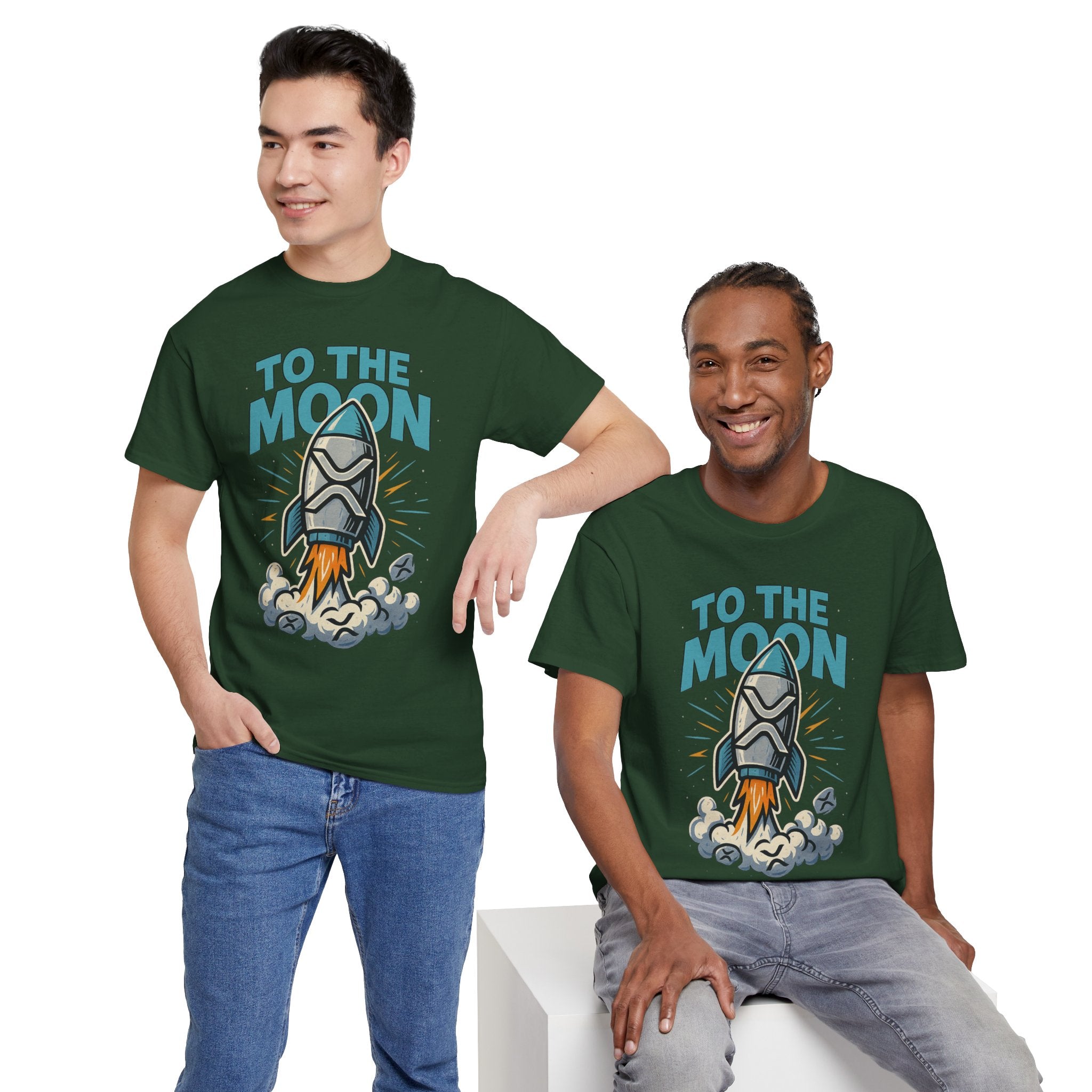 To The Moon Rocket T-Shirt — Space Graphic Tee for Crypto & Space Enthusiasts