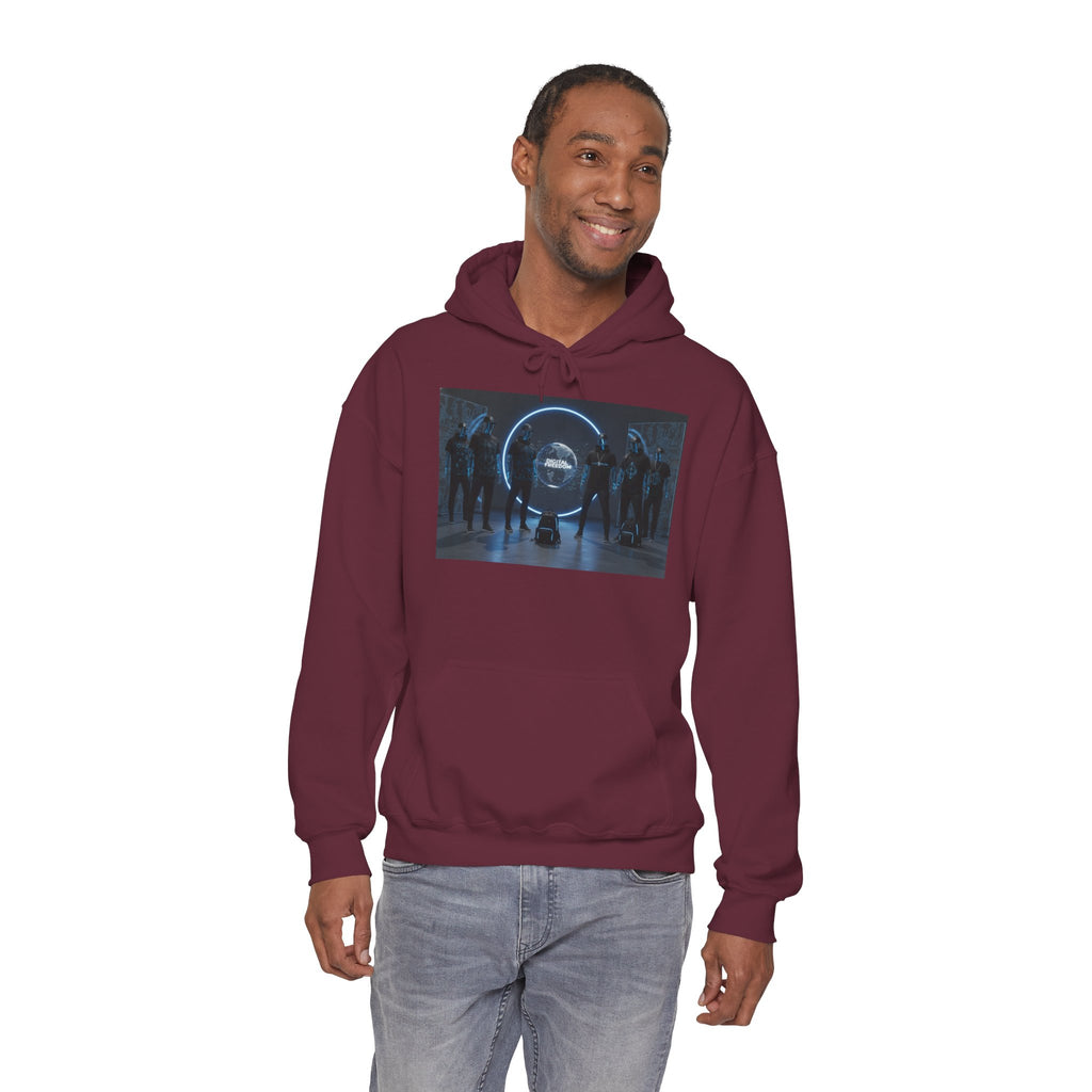 Futuristic Neon Portal Hoodie – Cyberpunk Sci‑Fi Crew Graphic Sweatshirt