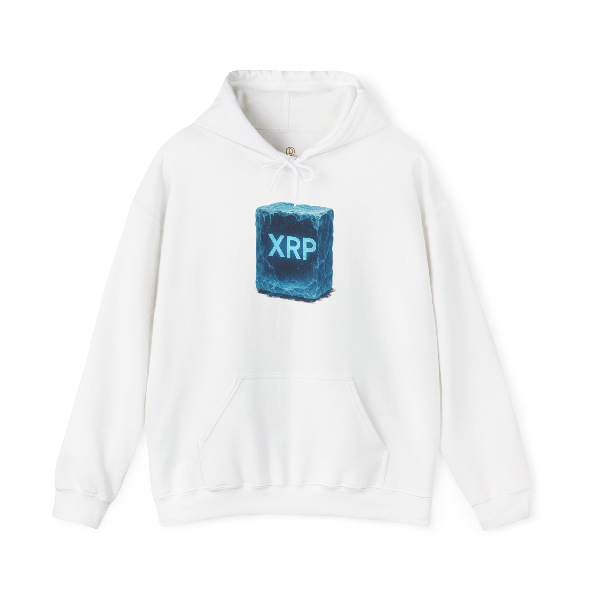 XRP Frozen Cube Hoodie — Crypto Ice Block Sweater for XRP Fans
