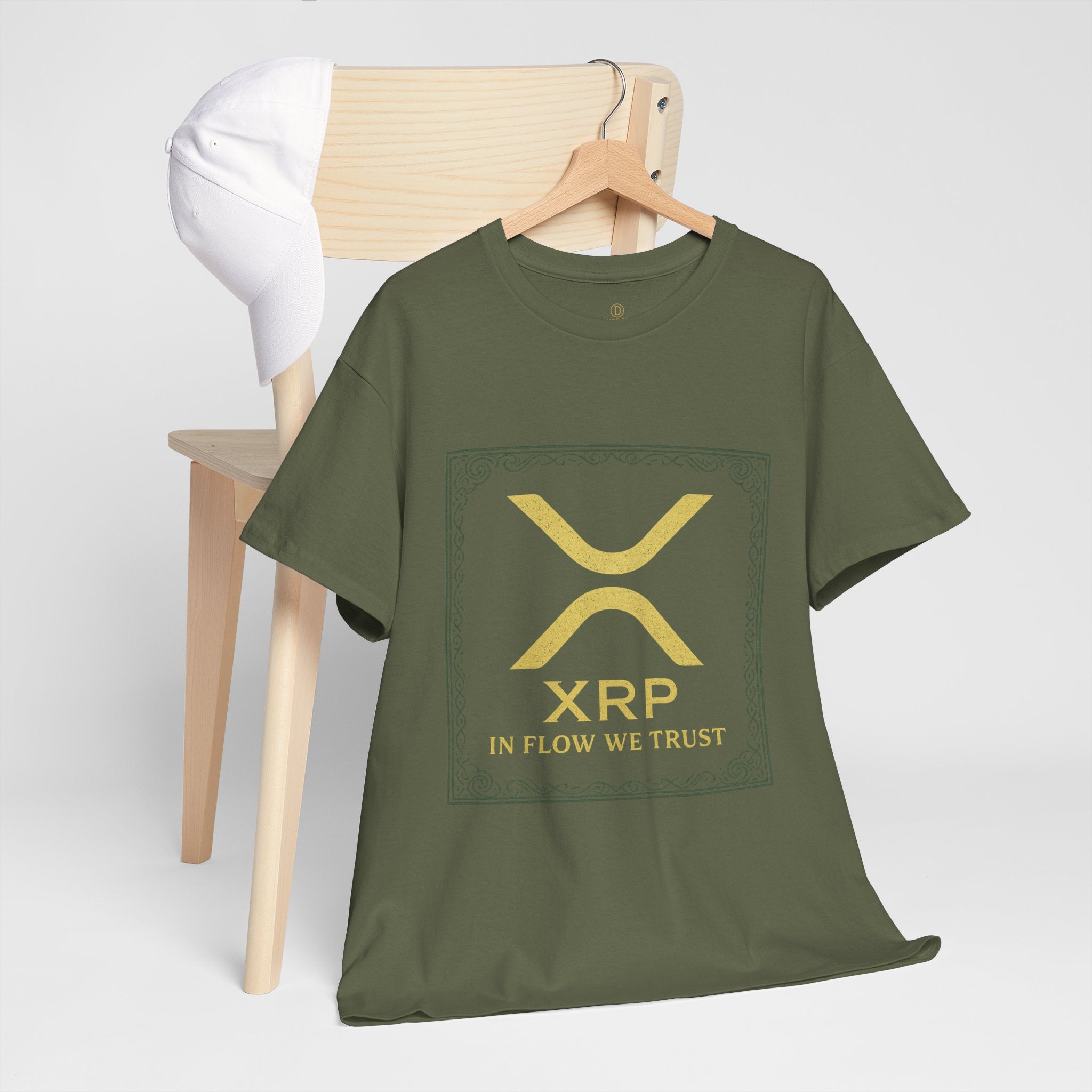 XRP Logo T-Shirt — "In Flow We Trust" Crypto Tee for Ripple Fans