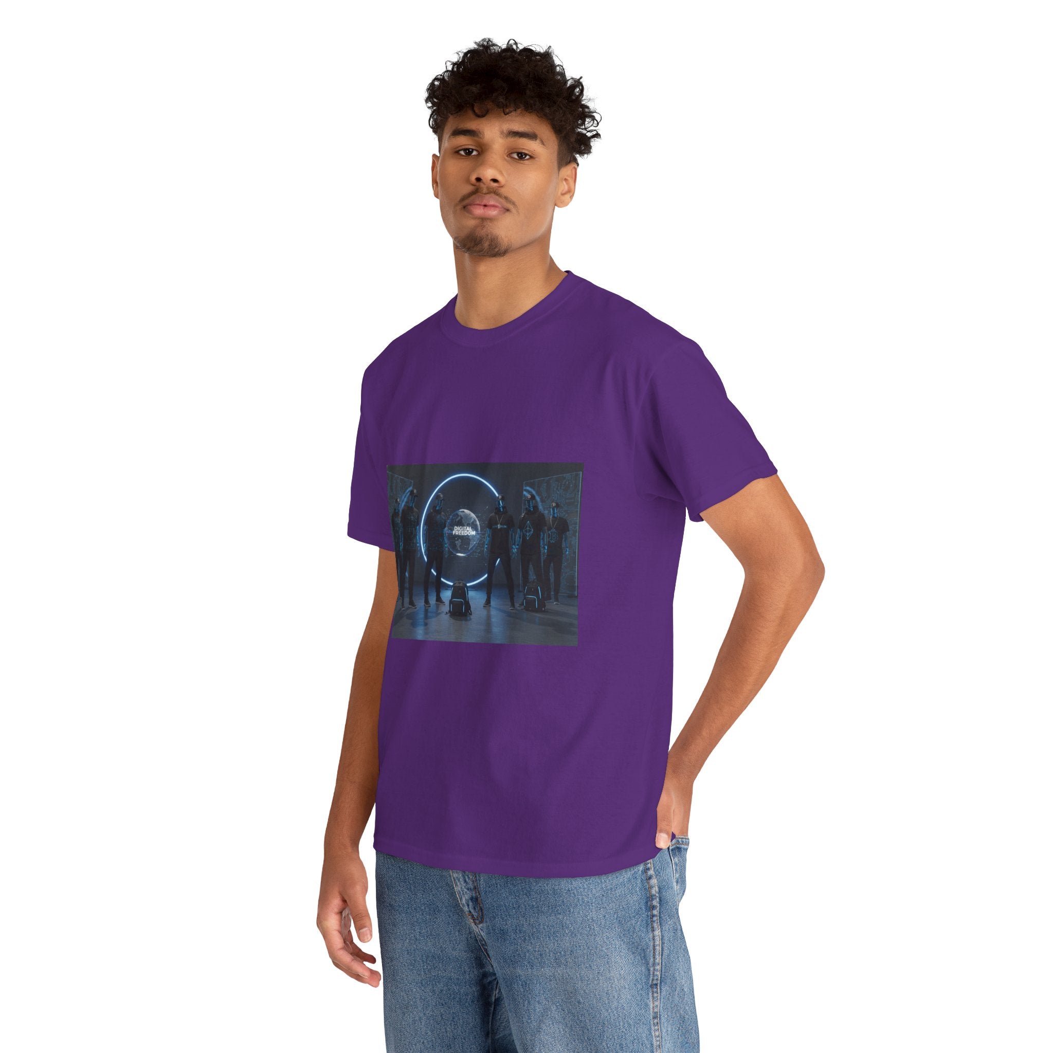 Sci‑Fi Portal Graphic Tee — Futuristic Neon Crew T-Shirt