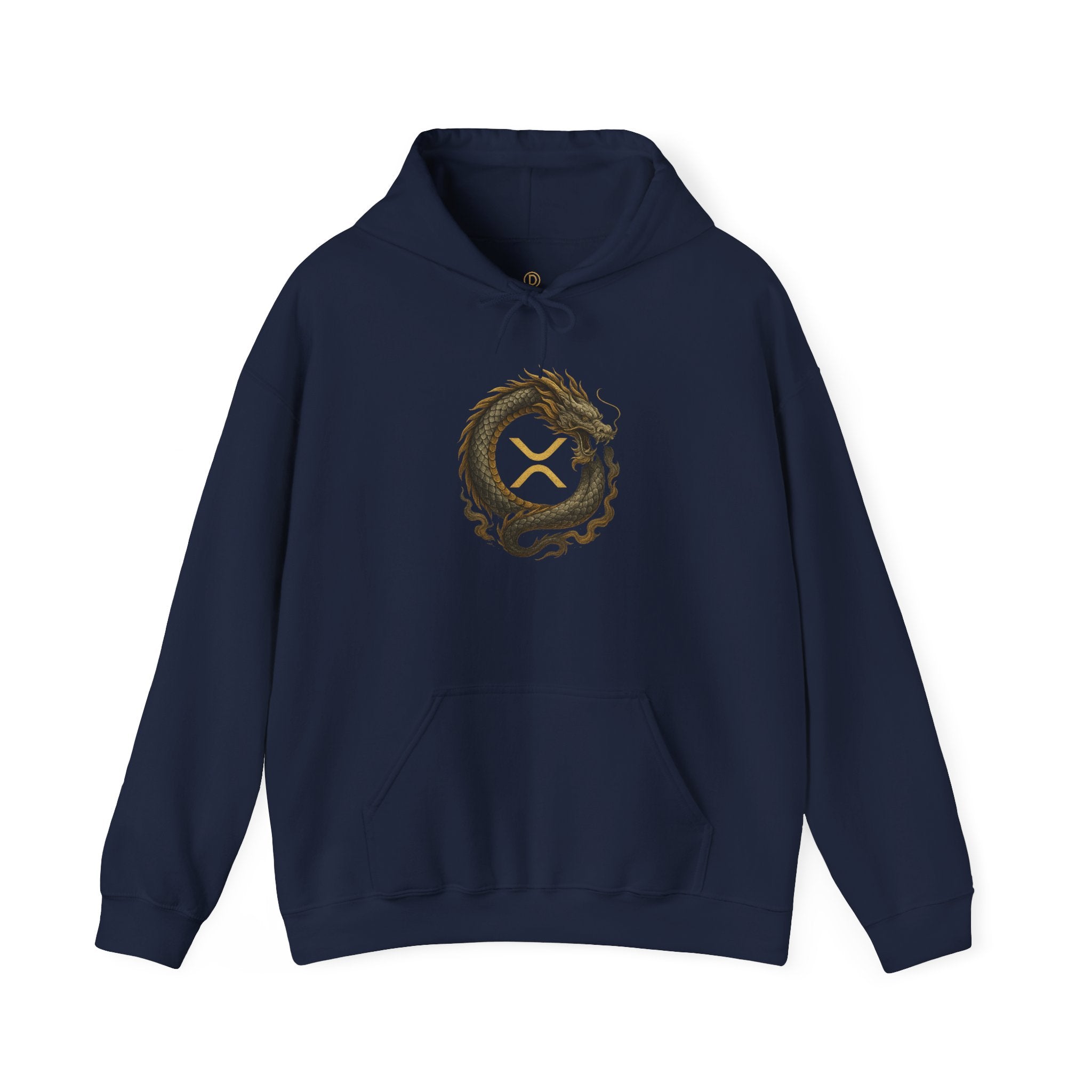 Dragon Ouroboros Hoodie with Ripple Rune — Mythic Symbol Pullover