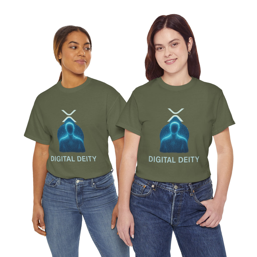 Digital Deity T‑Shirt — Futuristic Neon Tech Hoodie Tee