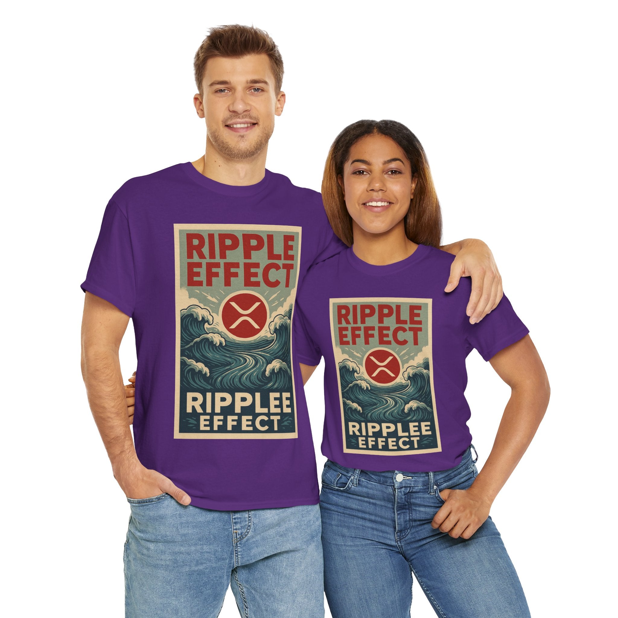 Ripple Effect Tee — Vintage Wave XRP Crypto Graphic T-Shirt