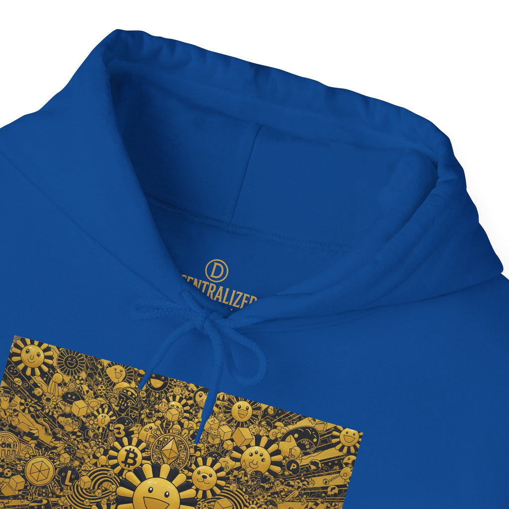 Solar Mandala Hoodie — Golden Sunburst Graphic Pullover