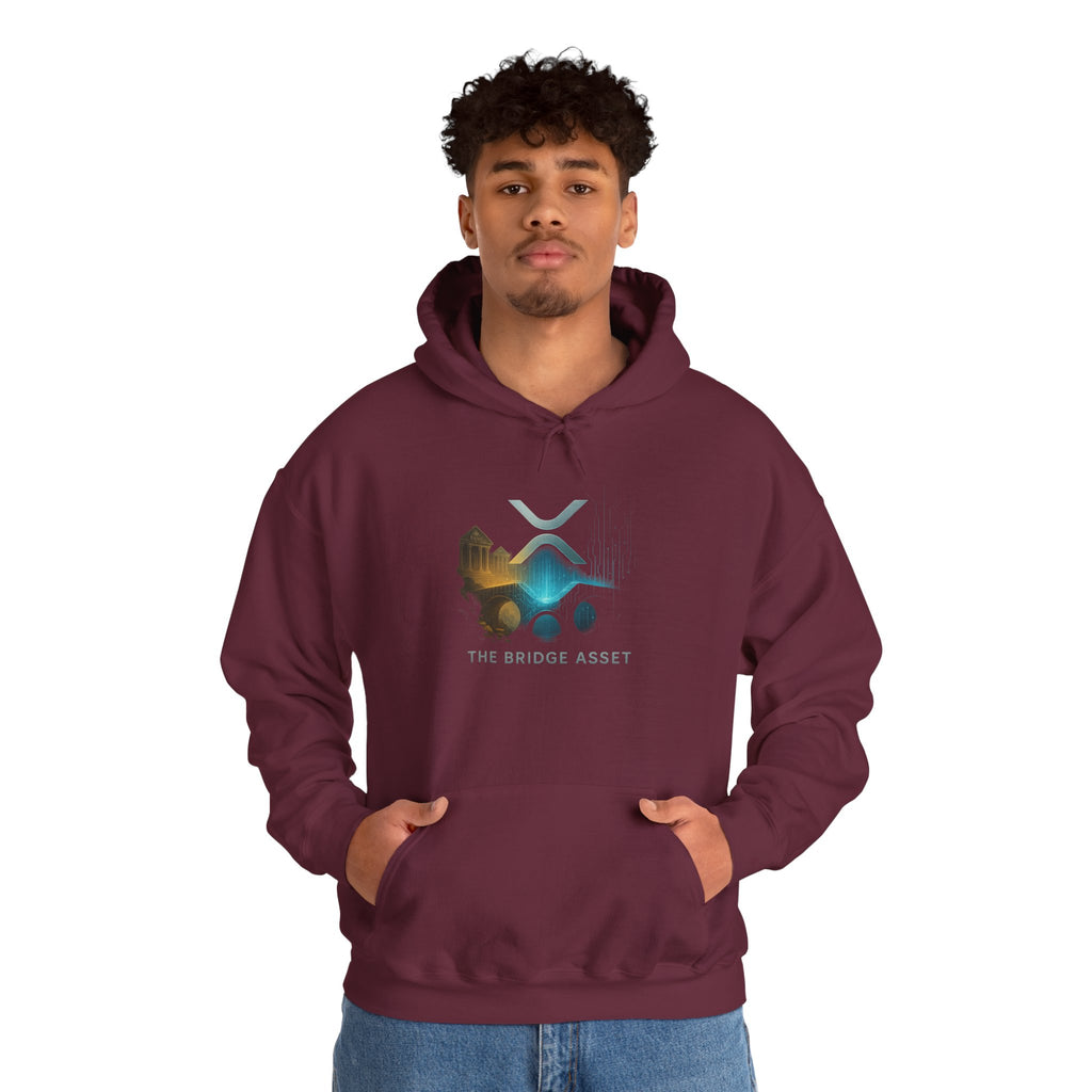 Bridge Asset Logo Hoodie — Minimal Crypto XRP Design