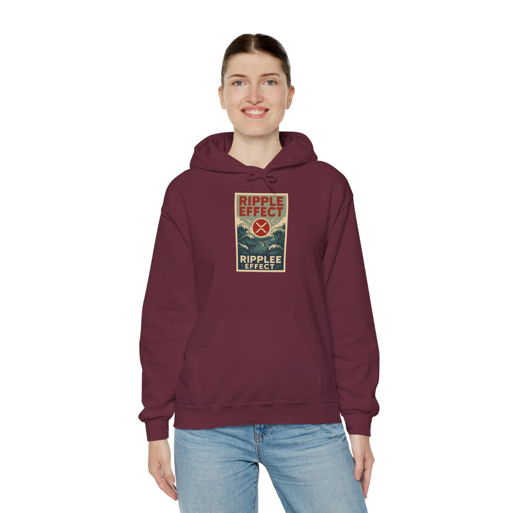 Ripple Effect Hoodie – Vintage Ocean Wave Graphic Hooded Sweatshirt