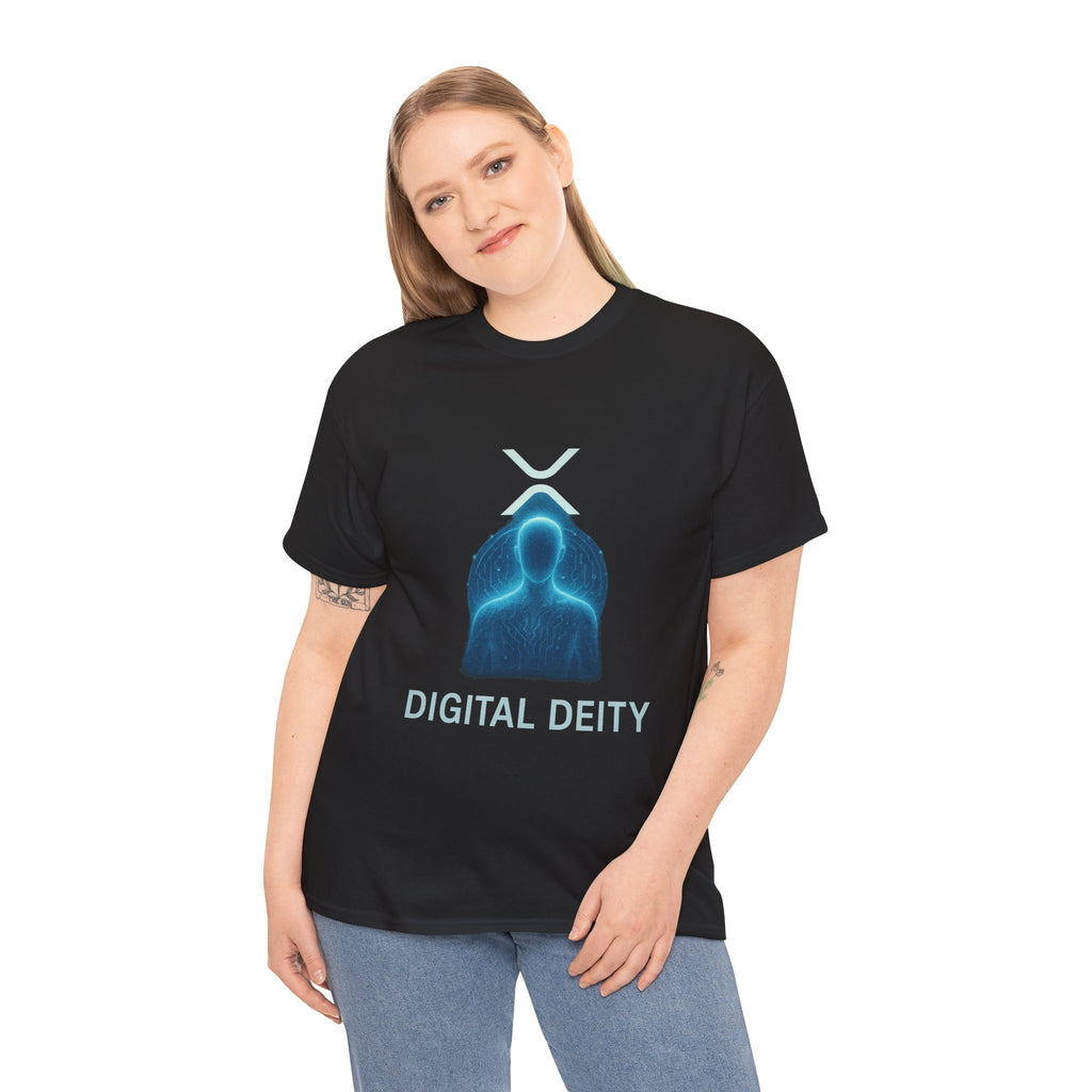 Digital Deity T‑Shirt — Futuristic Neon Tech Hoodie Tee