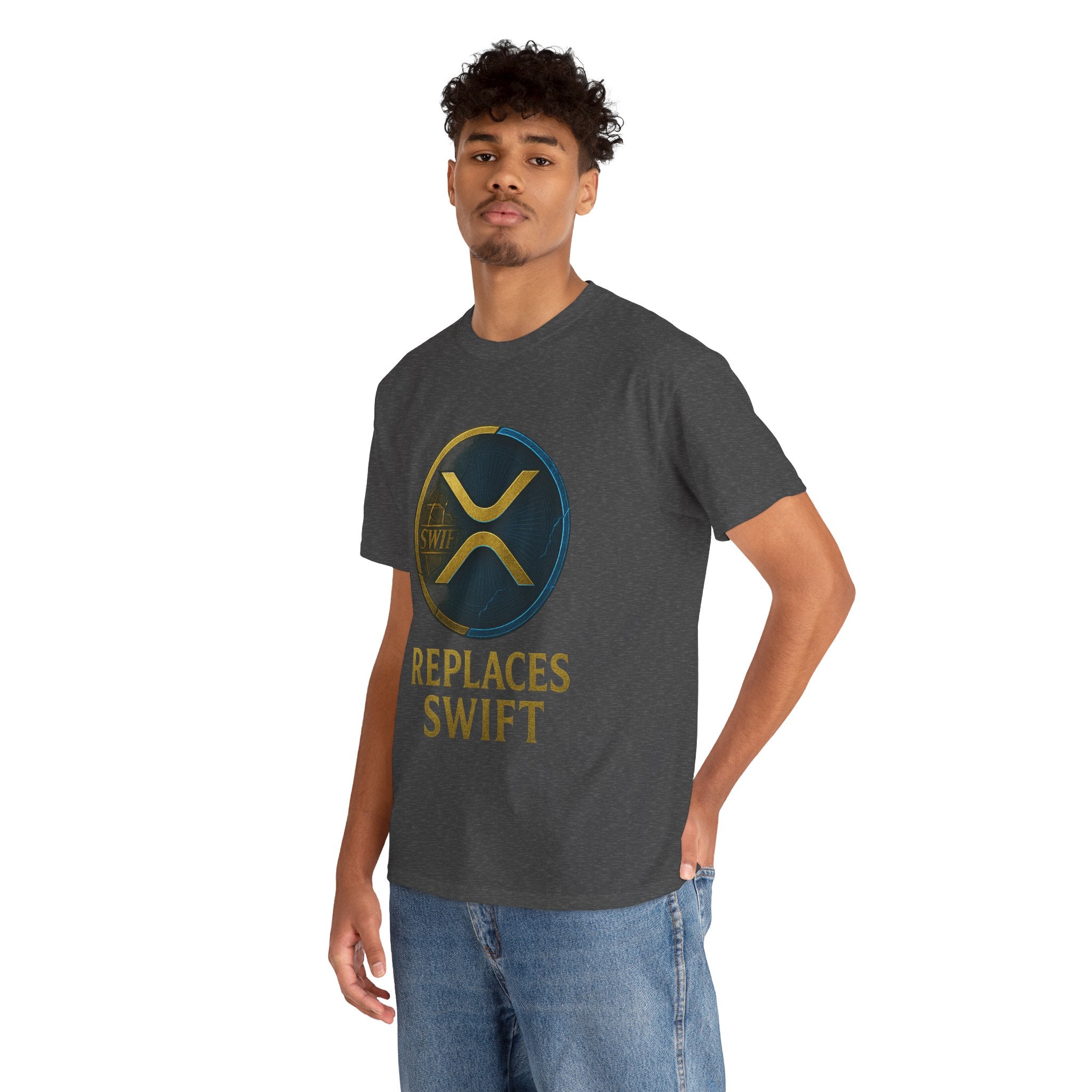 XRP 'Replaces Swift' Cotton Tee — Crypto Ripple Logo T-Shirt