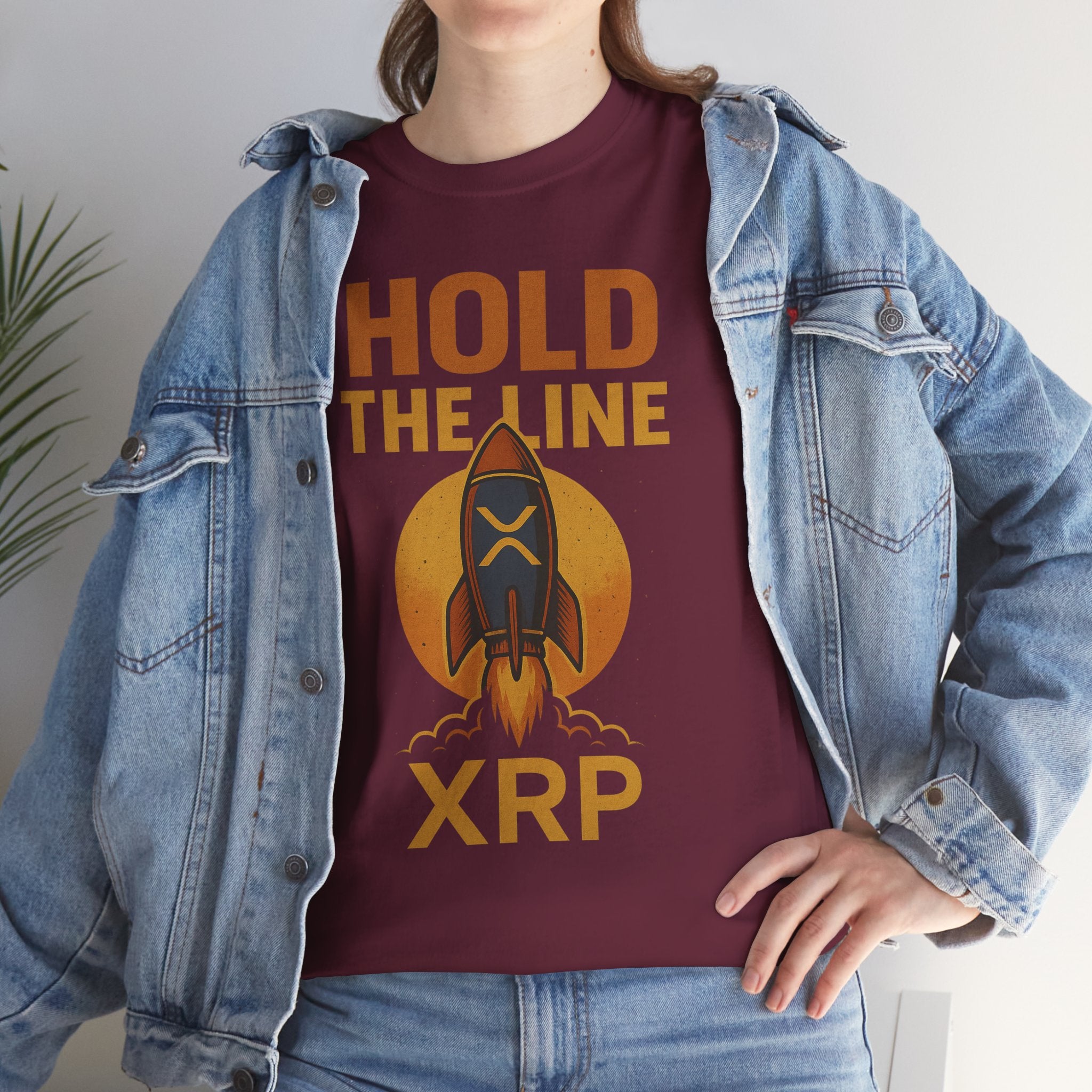 XRP Hold The Line Rocket Tee — Crypto Investor T‑Shirt