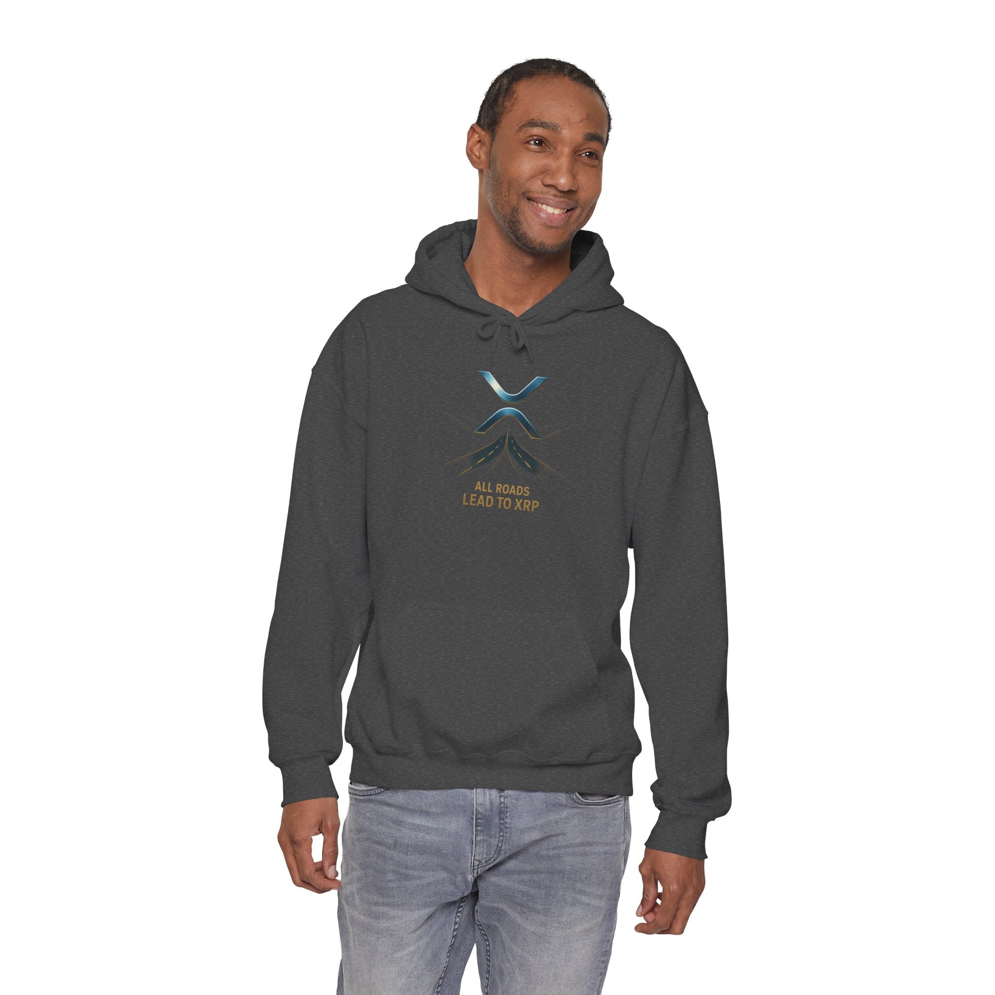 XRP Logo Hoodie — "All Roads Lead to XRP" Minimal Crypto Hoodie