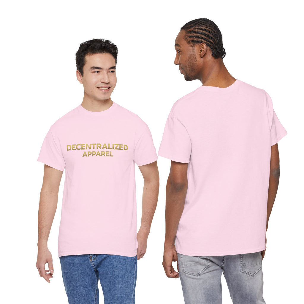 Decentralized Apparel T‑Shirt — Minimal Gold Logo Tee