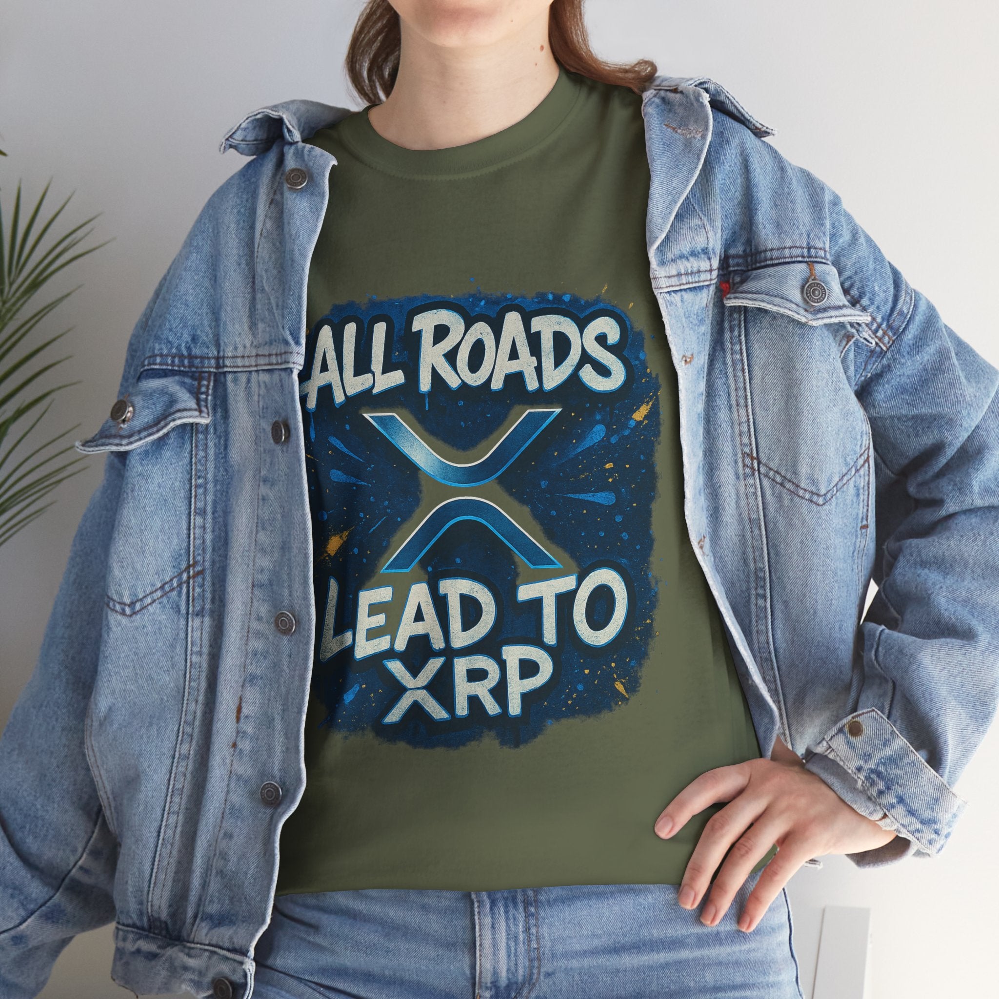 XRP Crypto T-Shirt — "All Roads Lead to XRP" Graphic Tee