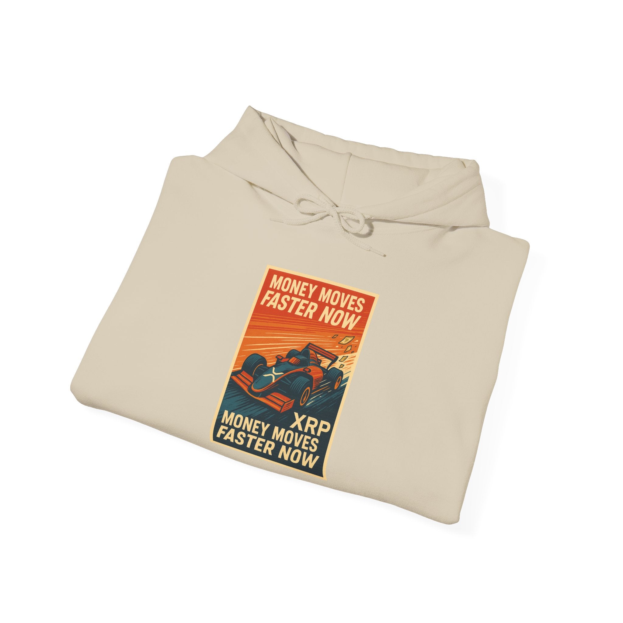 XRP 'Money Moves Faster Now' Hoodie – Crypto Retro Graphic Pullover