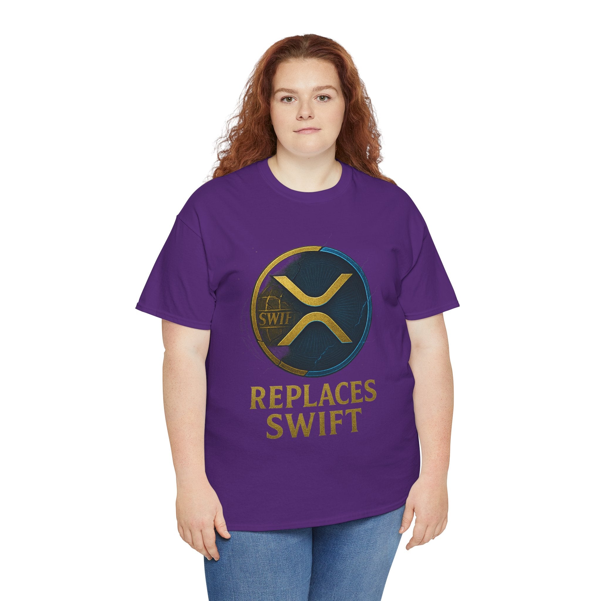 XRP 'Replaces Swift' Cotton Tee — Crypto Ripple Logo T-Shirt
