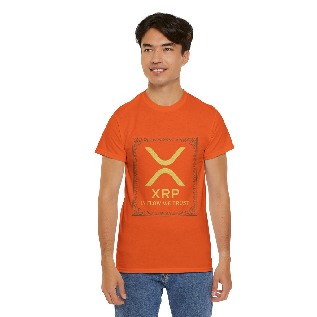 XRP Logo T-Shirt — "In Flow We Trust" Crypto Tee for Ripple Fans