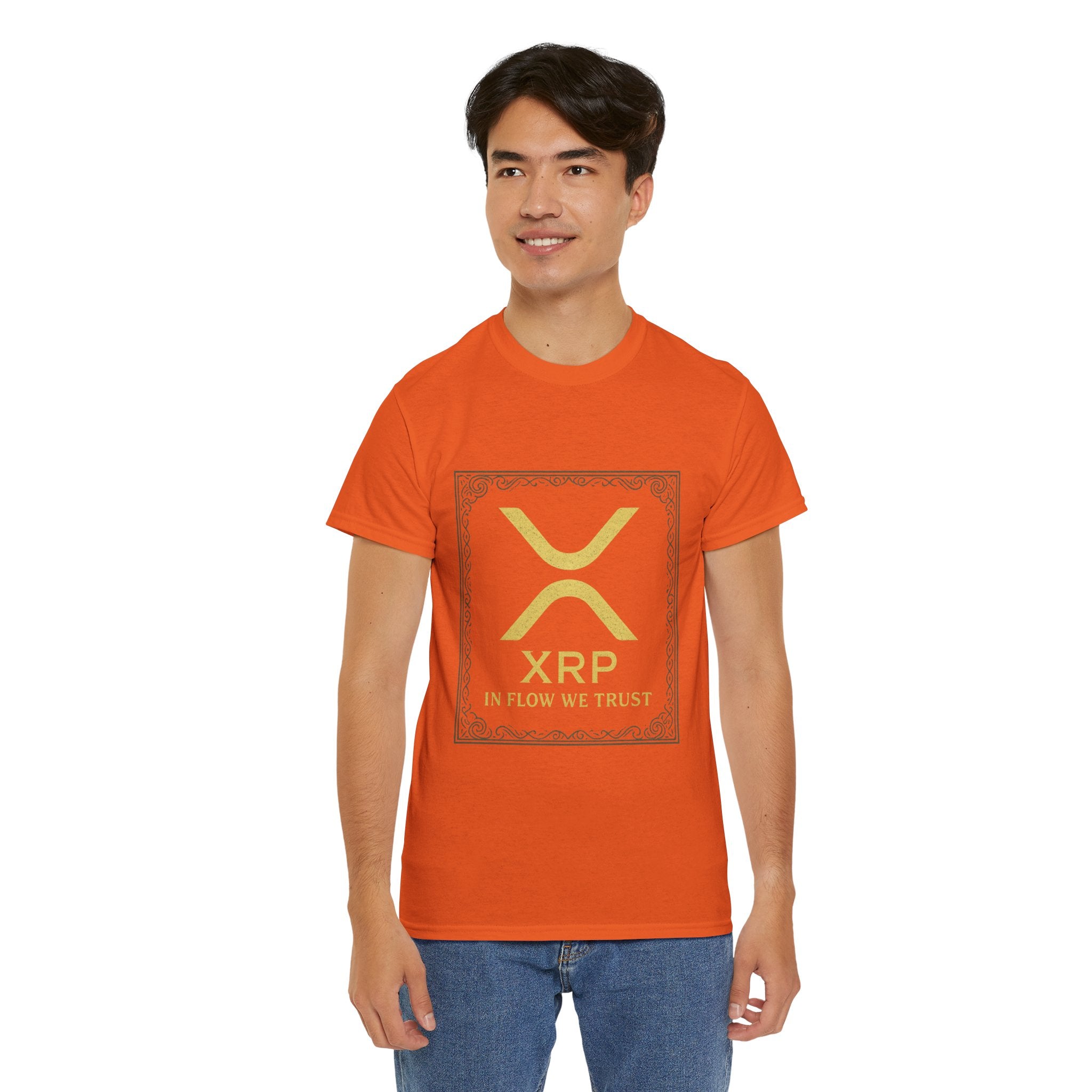 XRP Logo T-Shirt — "In Flow We Trust" Crypto Tee for Ripple Fans
