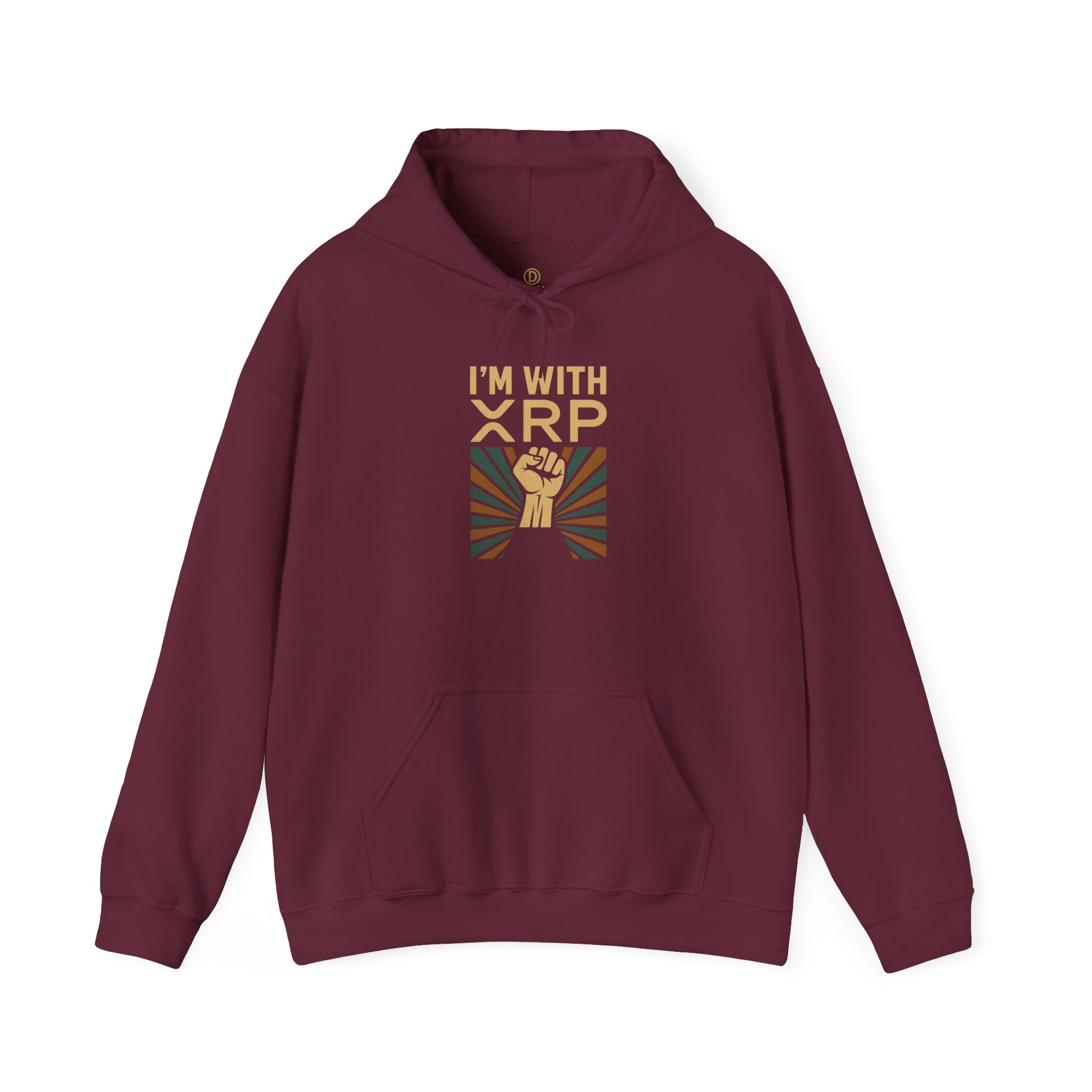 Hoodie — "I'm With XRP" Retro Crypto Graphic Hoodie