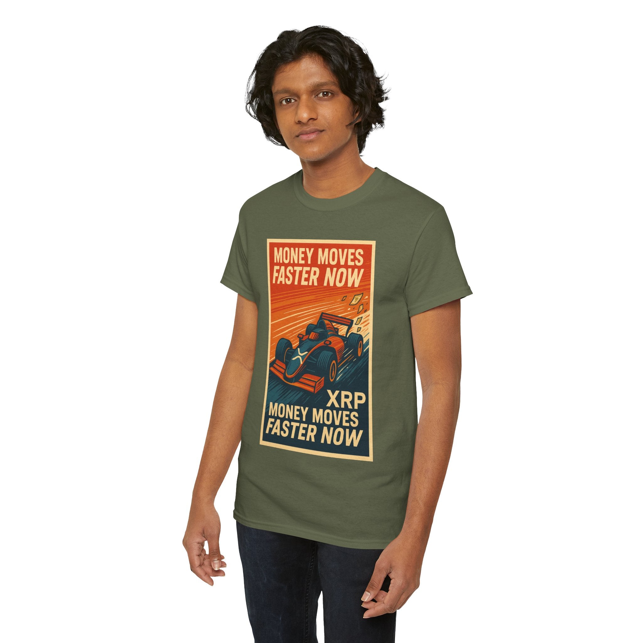 XRP 'Money Moves Faster Now' Racing Tee — Crypto Enthusiast T-Shirt