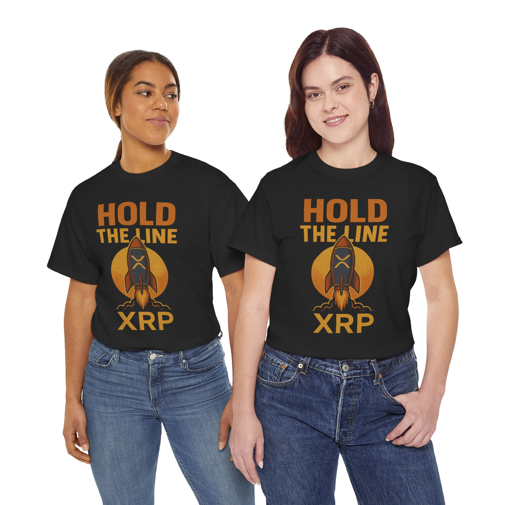 XRP Hold The Line Rocket Tee — Crypto Investor T‑Shirt