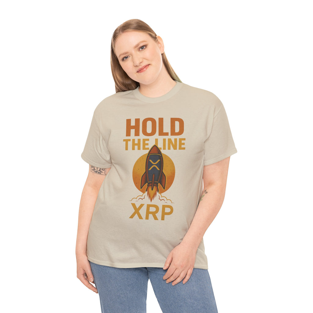 XRP Hold The Line Rocket Tee — Crypto Investor T‑Shirt