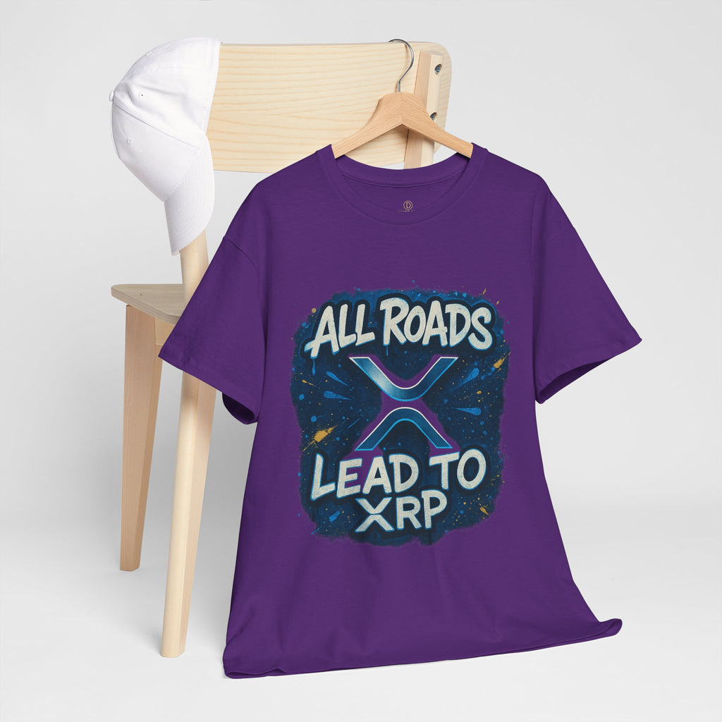 XRP Crypto T-Shirt — "All Roads Lead to XRP" Graphic Tee