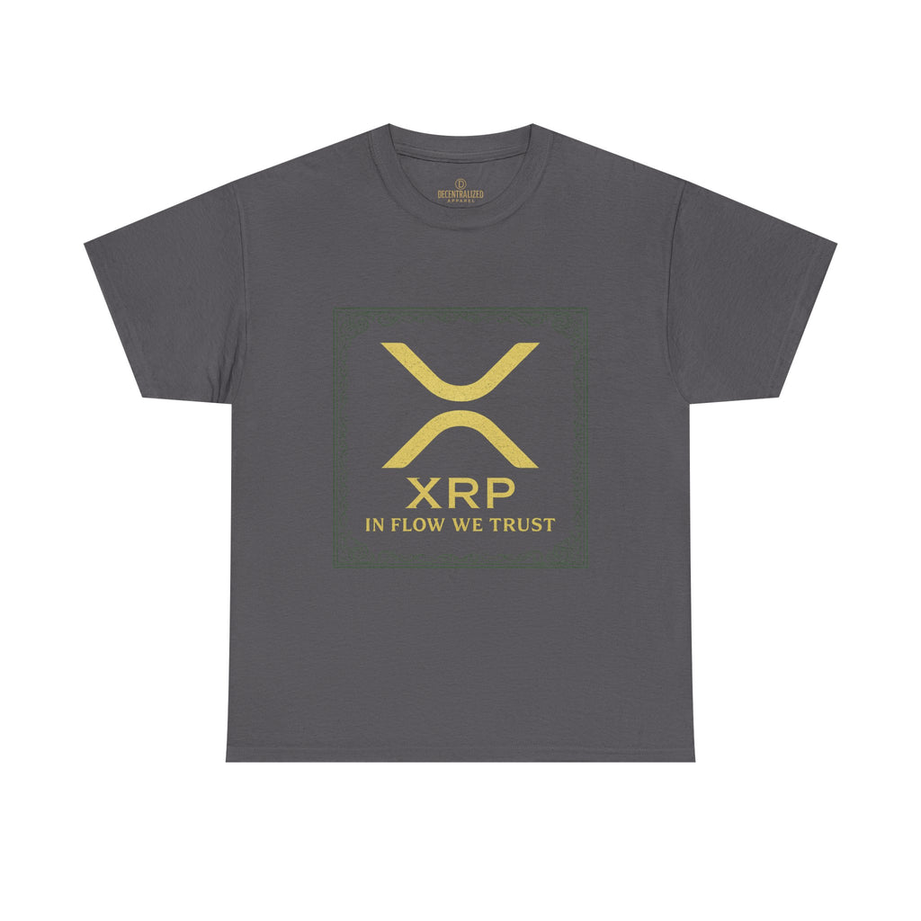 XRP Logo T-Shirt — "In Flow We Trust" Crypto Tee for Ripple Fans