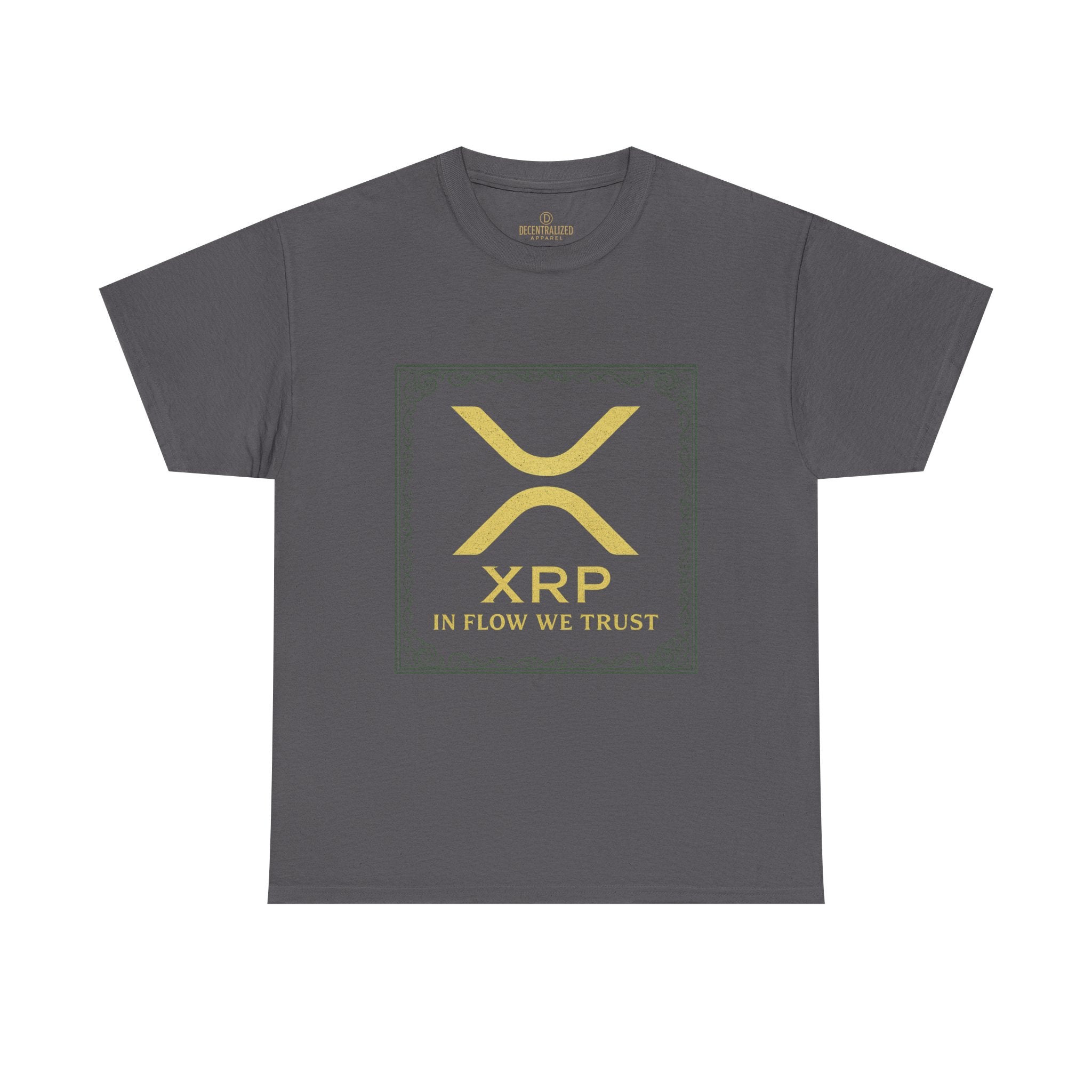 XRP Logo T-Shirt — "In Flow We Trust" Crypto Tee for Ripple Fans