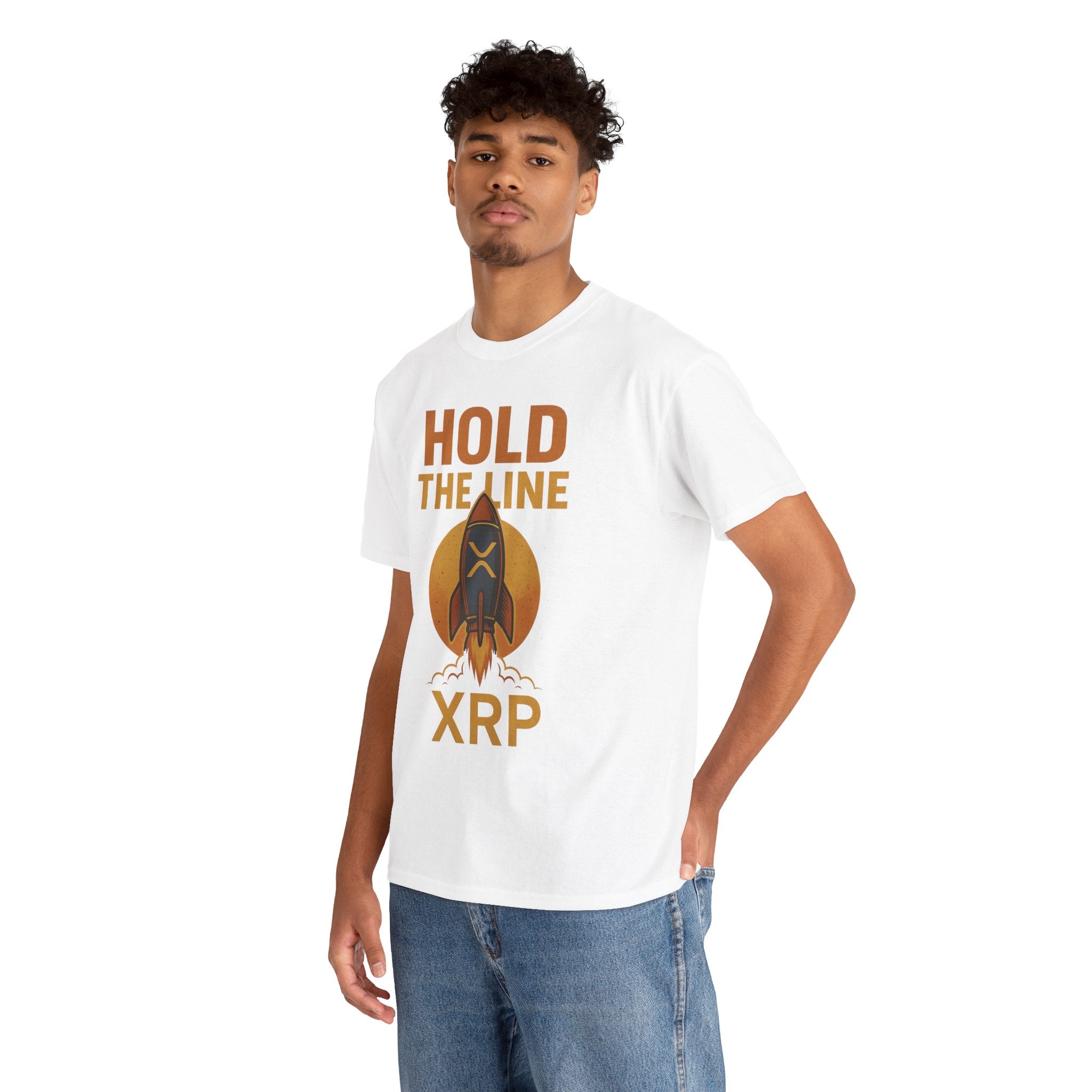 XRP Hold The Line Rocket Tee — Crypto Investor T‑Shirt