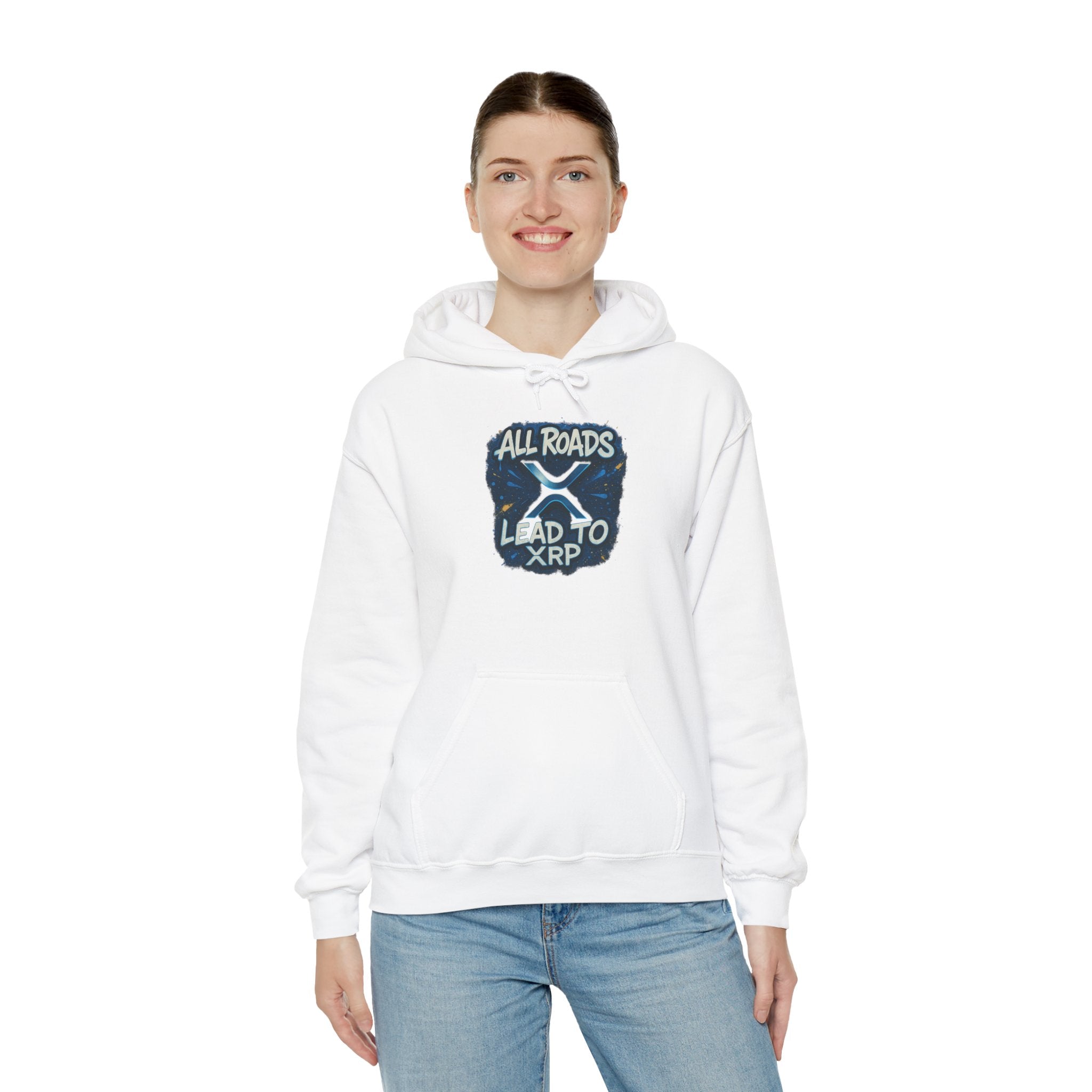 All Roads Lead to XRP Hoodie – Crypto Ripple Logo Sweatshirt