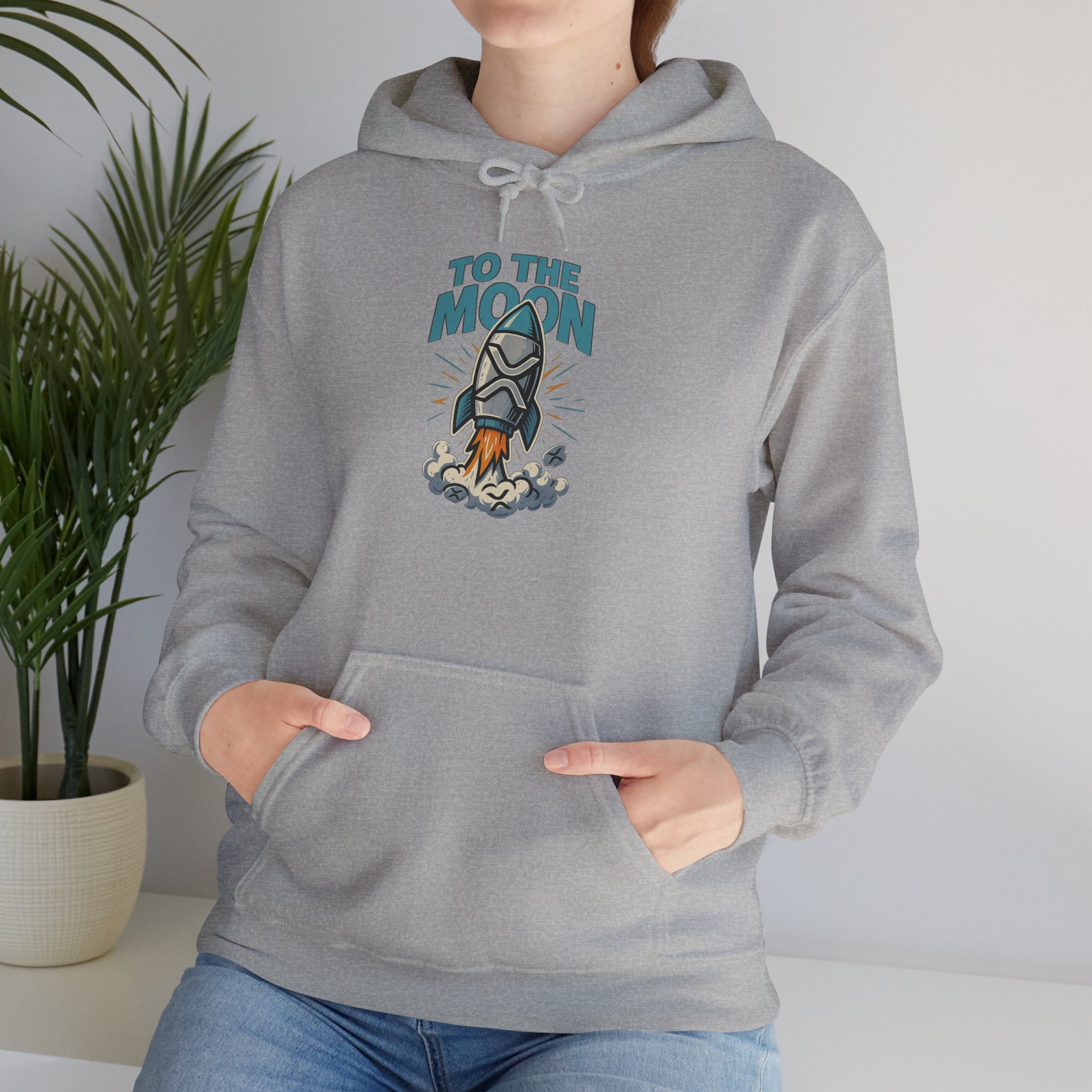 Hoodie — 'To The Moon' Rocket Graphic Pullover