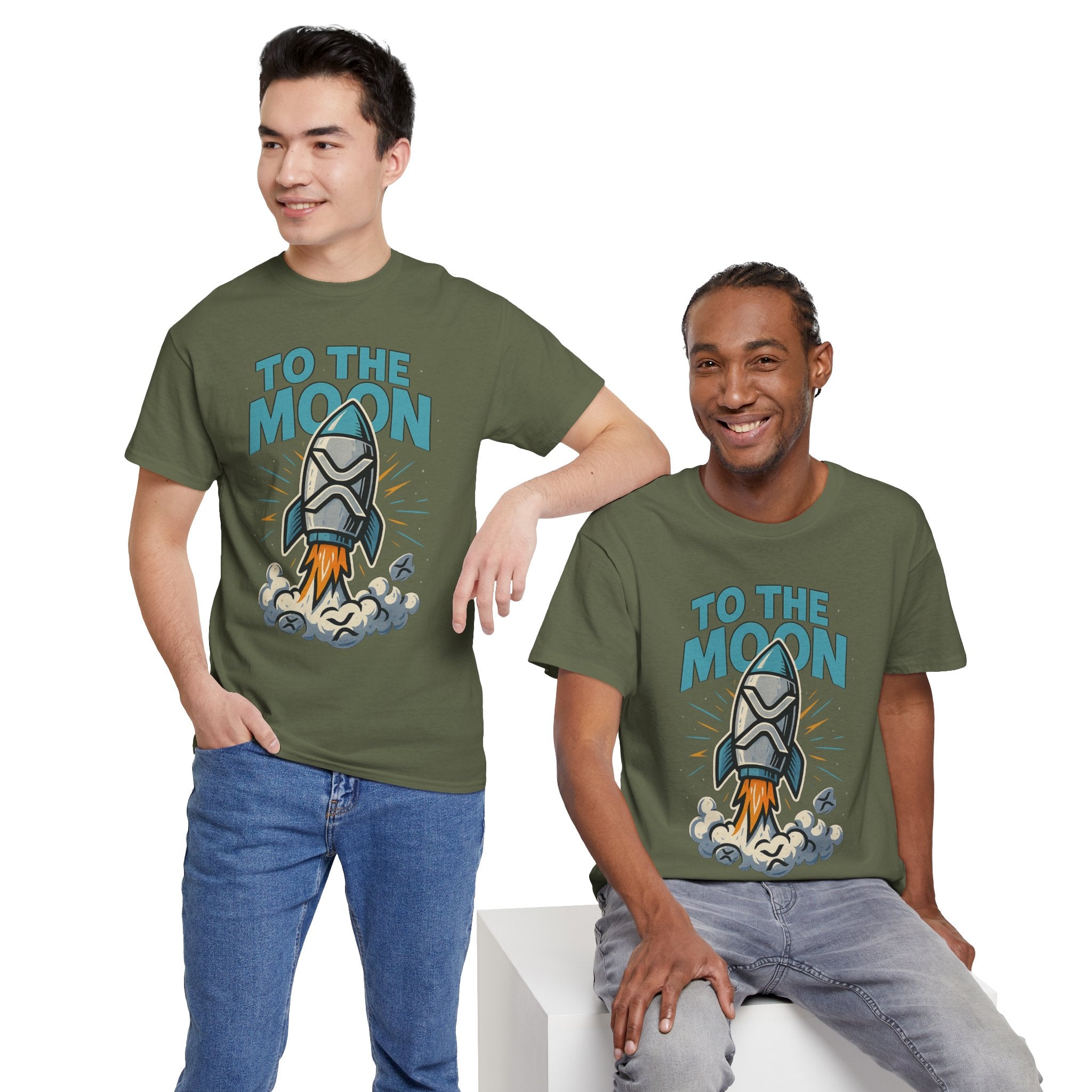 To The Moon Rocket T-Shirt — Space Graphic Tee for Crypto & Space Enthusiasts