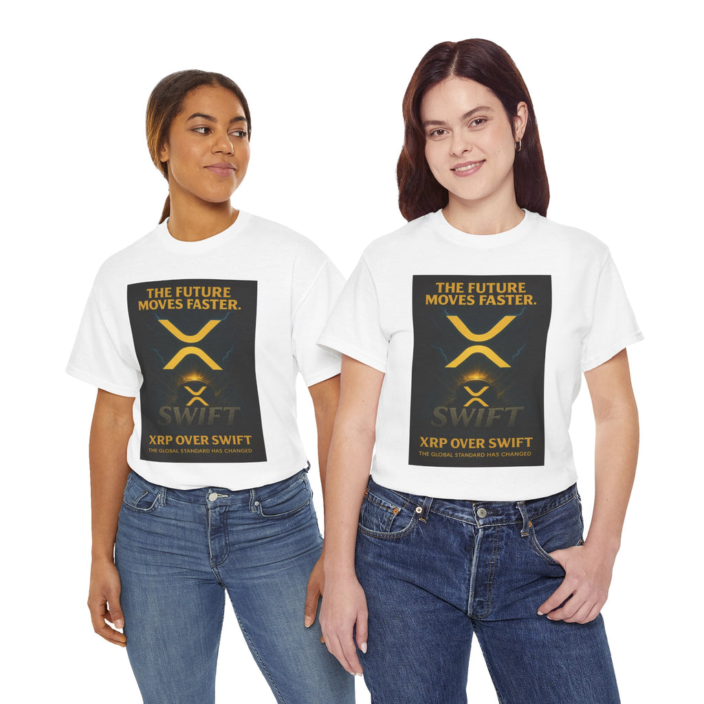 XRP Swift Crypto T-Shirt — “The Future Moves Faster” XRP Over Swift Tee