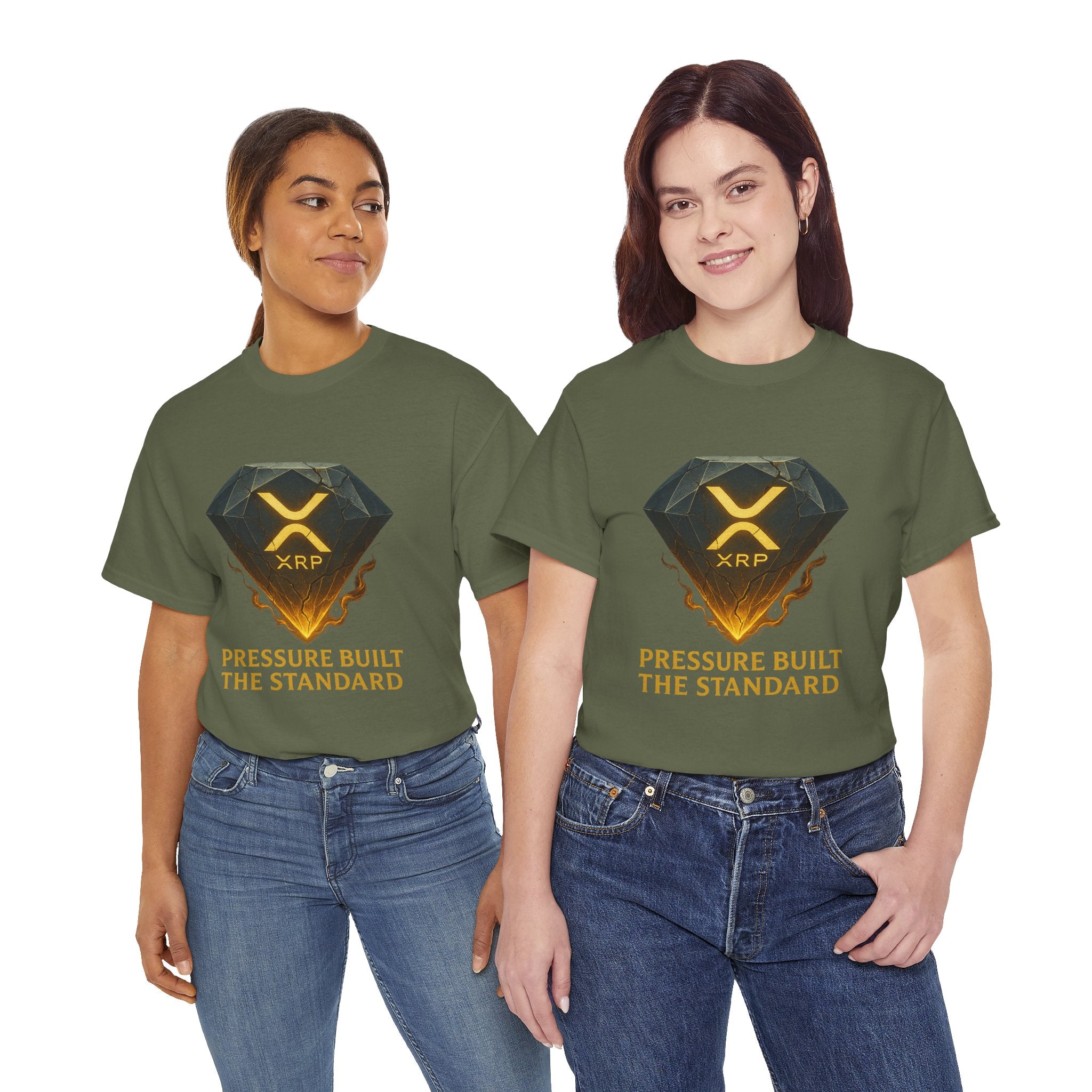 XRP Diamond Tee — "Pressure Built The Standard" Crypto Graphic T‑Shirt