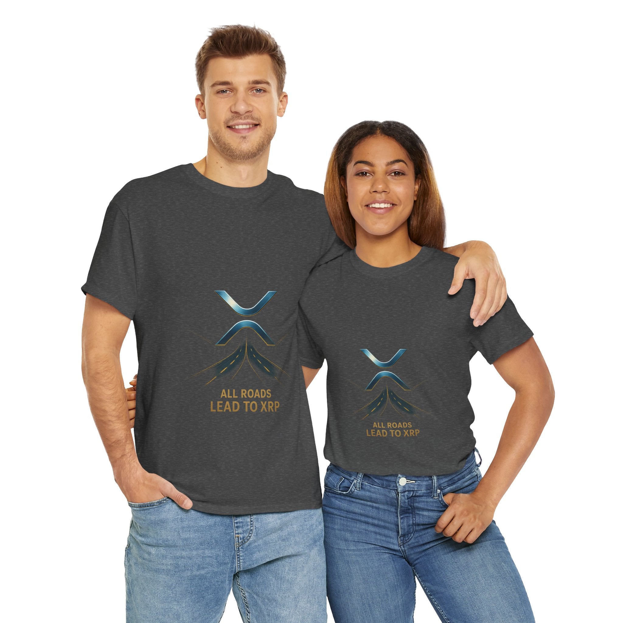 All Roads Lead to XRP T-Shirt — Crypto Ripple Logo Tee