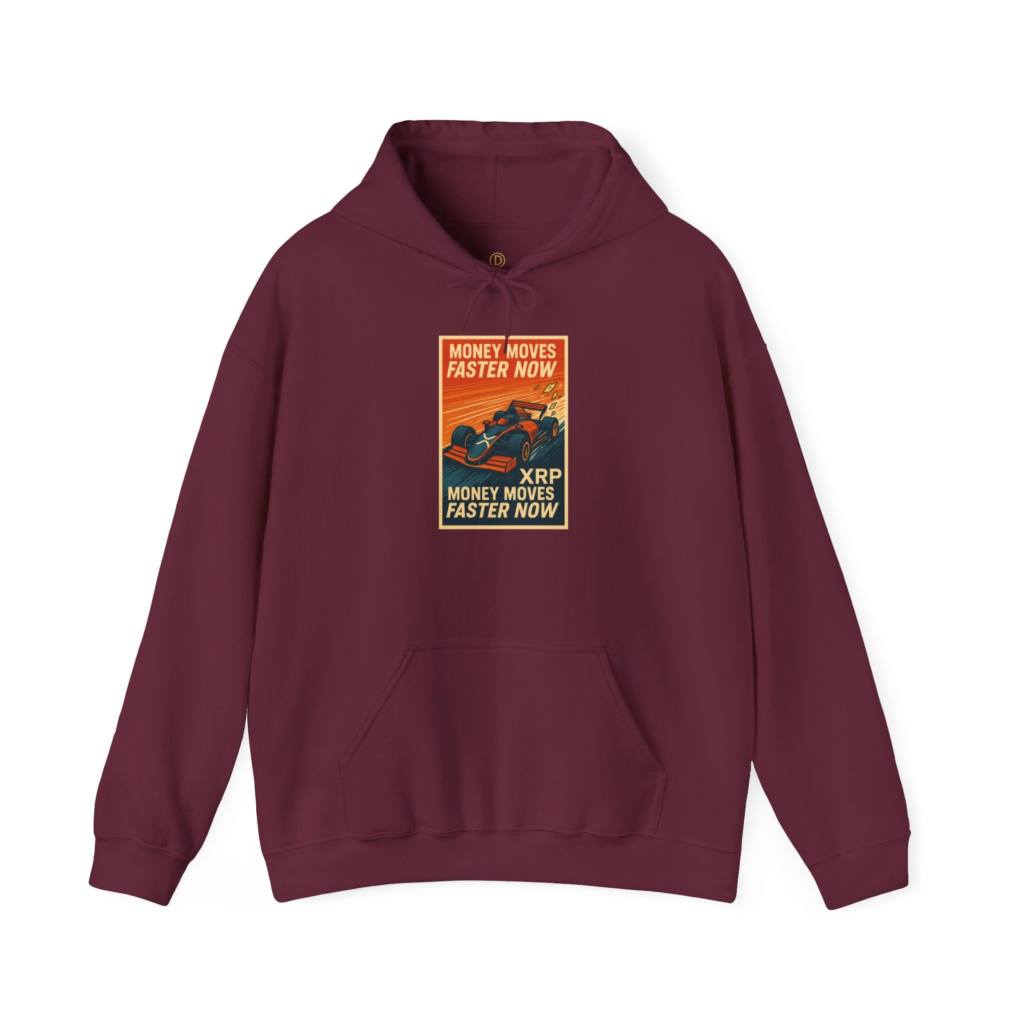 XRP 'Money Moves Faster Now' Hoodie – Crypto Retro Graphic Pullover