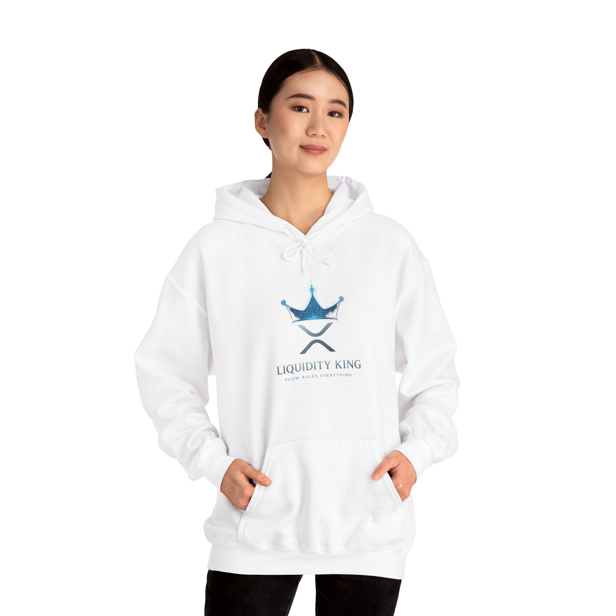 Liquidity King Hoodie — Blue Crown Logo Pullover