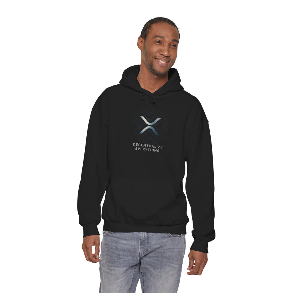 XRP 'Decentralize Everything' Hoodie — Minimal Crypto Logo Pullover