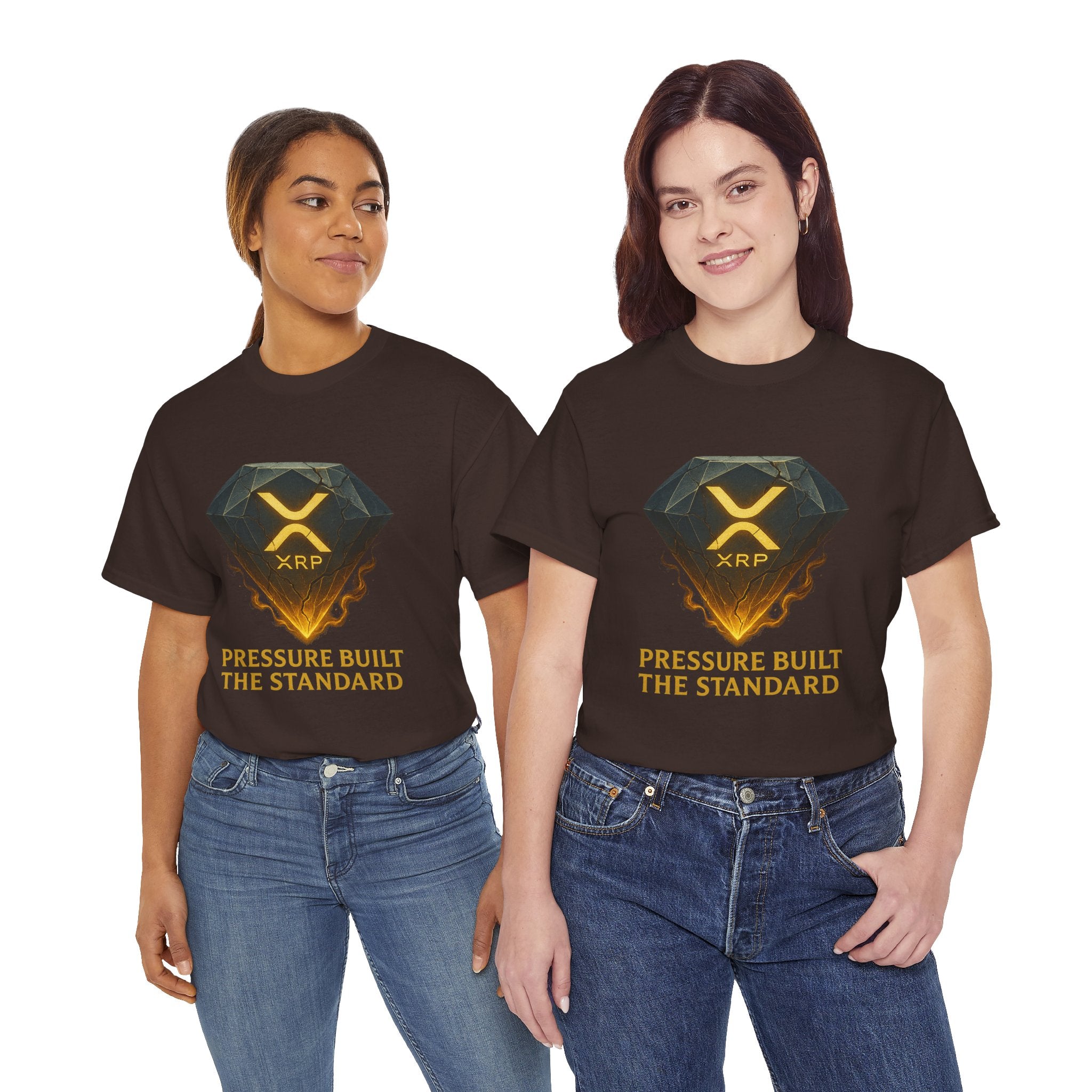 XRP Diamond Tee — "Pressure Built The Standard" Crypto Graphic T‑Shirt