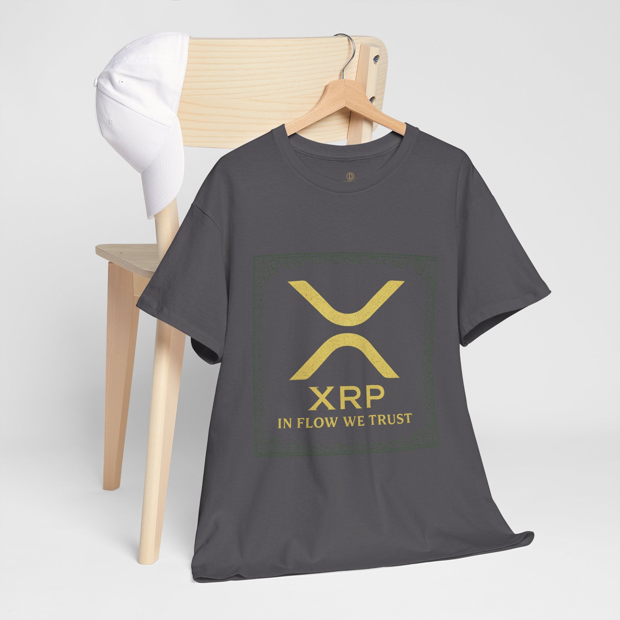 XRP Logo T-Shirt — "In Flow We Trust" Crypto Tee for Ripple Fans