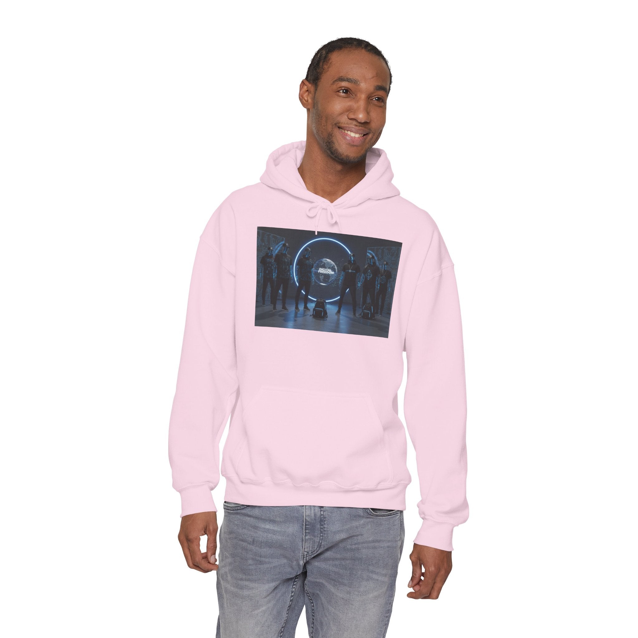 Futuristic Neon Portal Hoodie – Cyberpunk Sci‑Fi Crew Graphic Sweatshirt