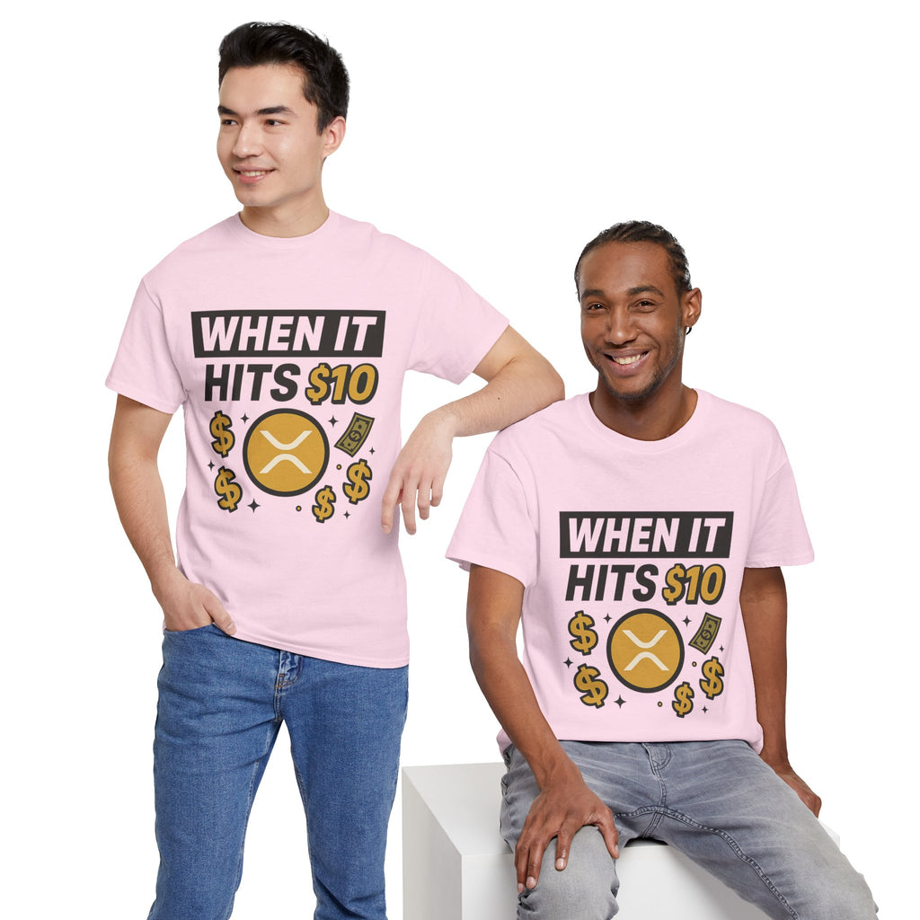 Crypto Tee - "When It Hits 10" Ripple XRP Meme Shirt
