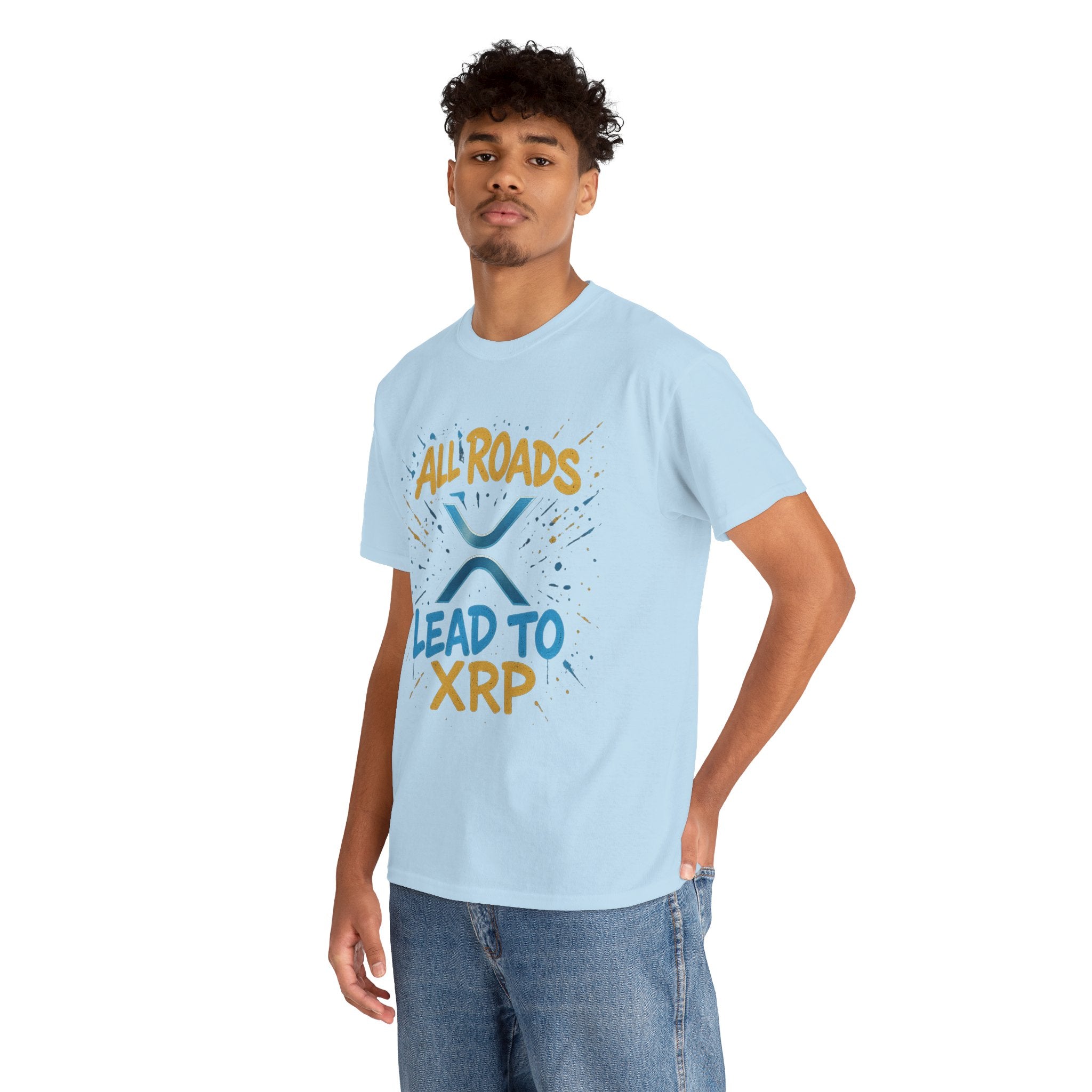 XRP Crypto Tee — "All Roads Lead to XRP" Casual Cryptocurrency Shirt