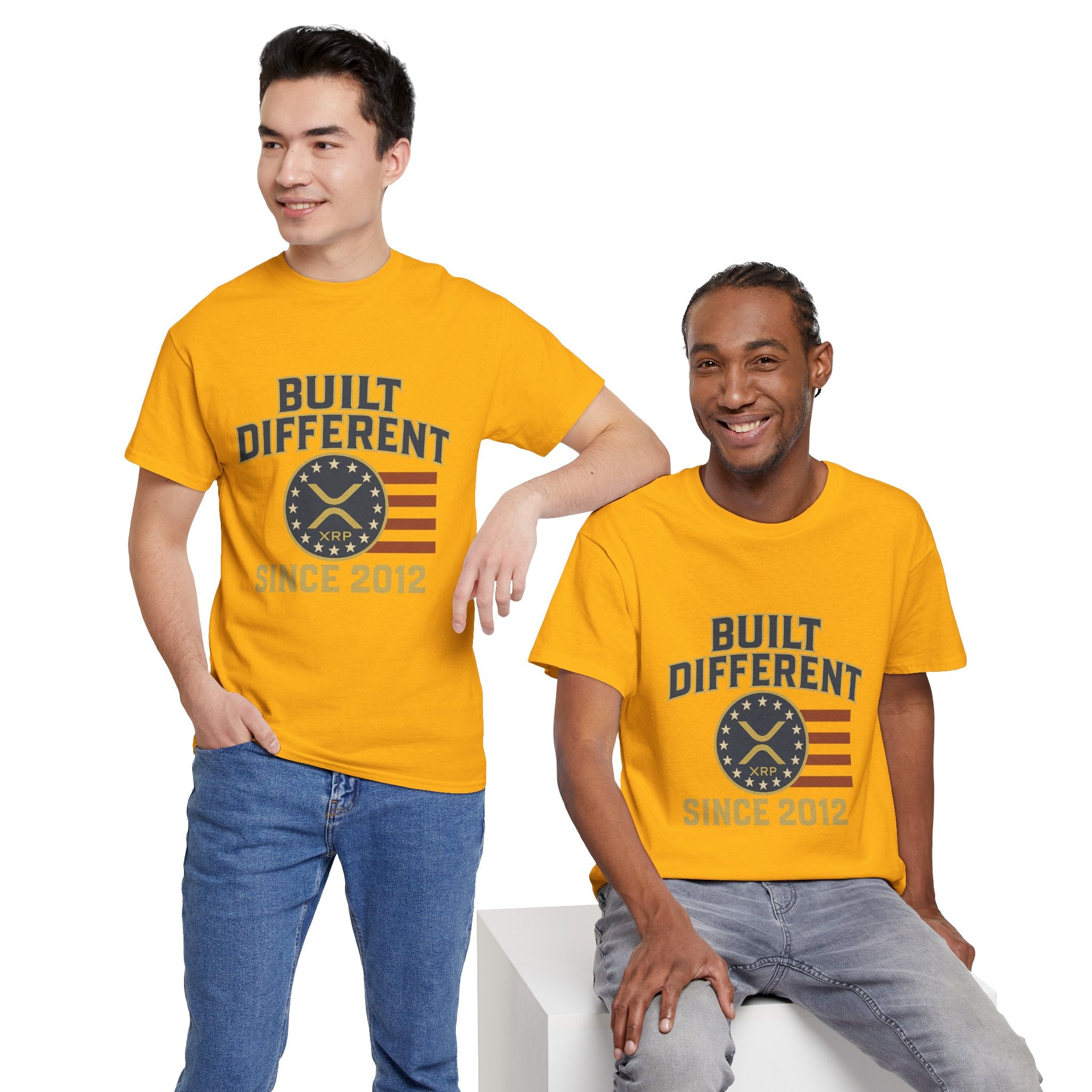 Built Different Since 2012 T-Shirt — American Flag Vintage Crew Tee