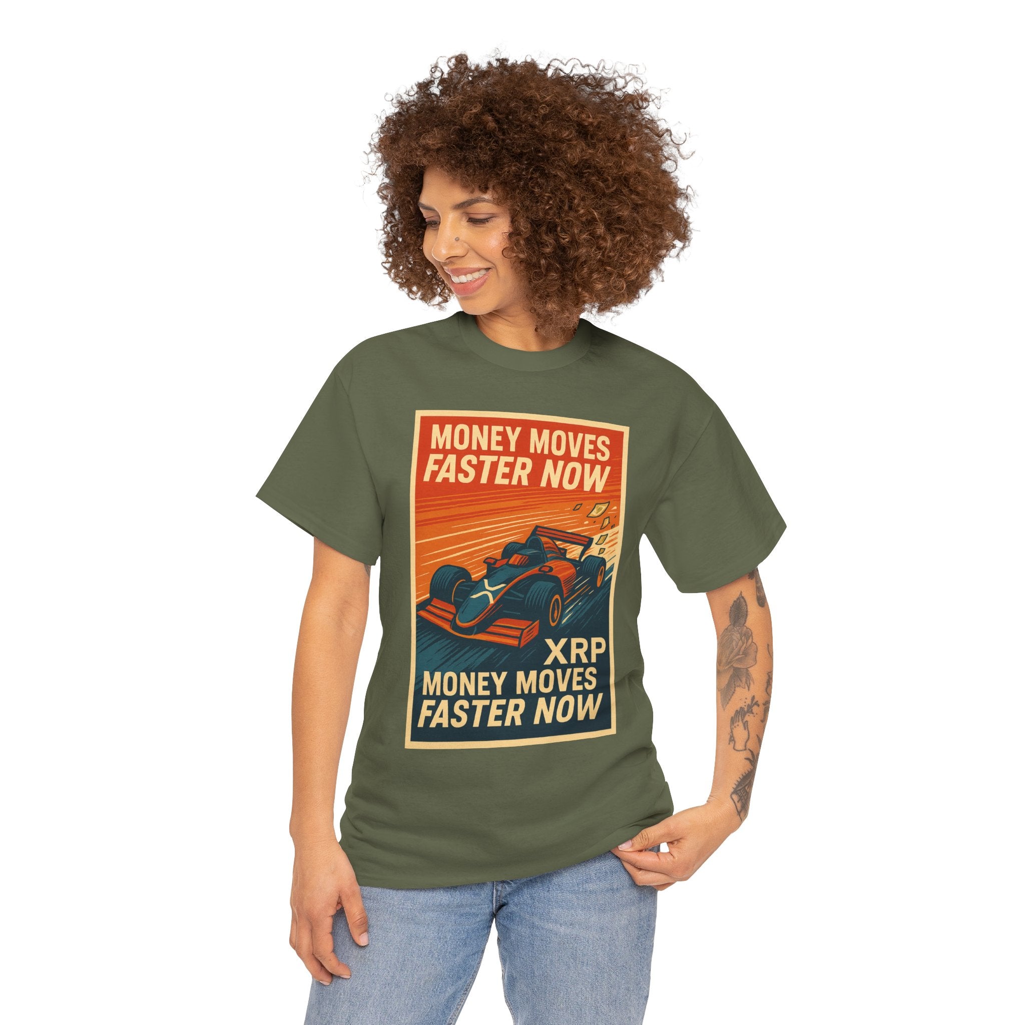 XRP 'Money Moves Faster Now' Racing Tee — Crypto Enthusiast T-Shirt