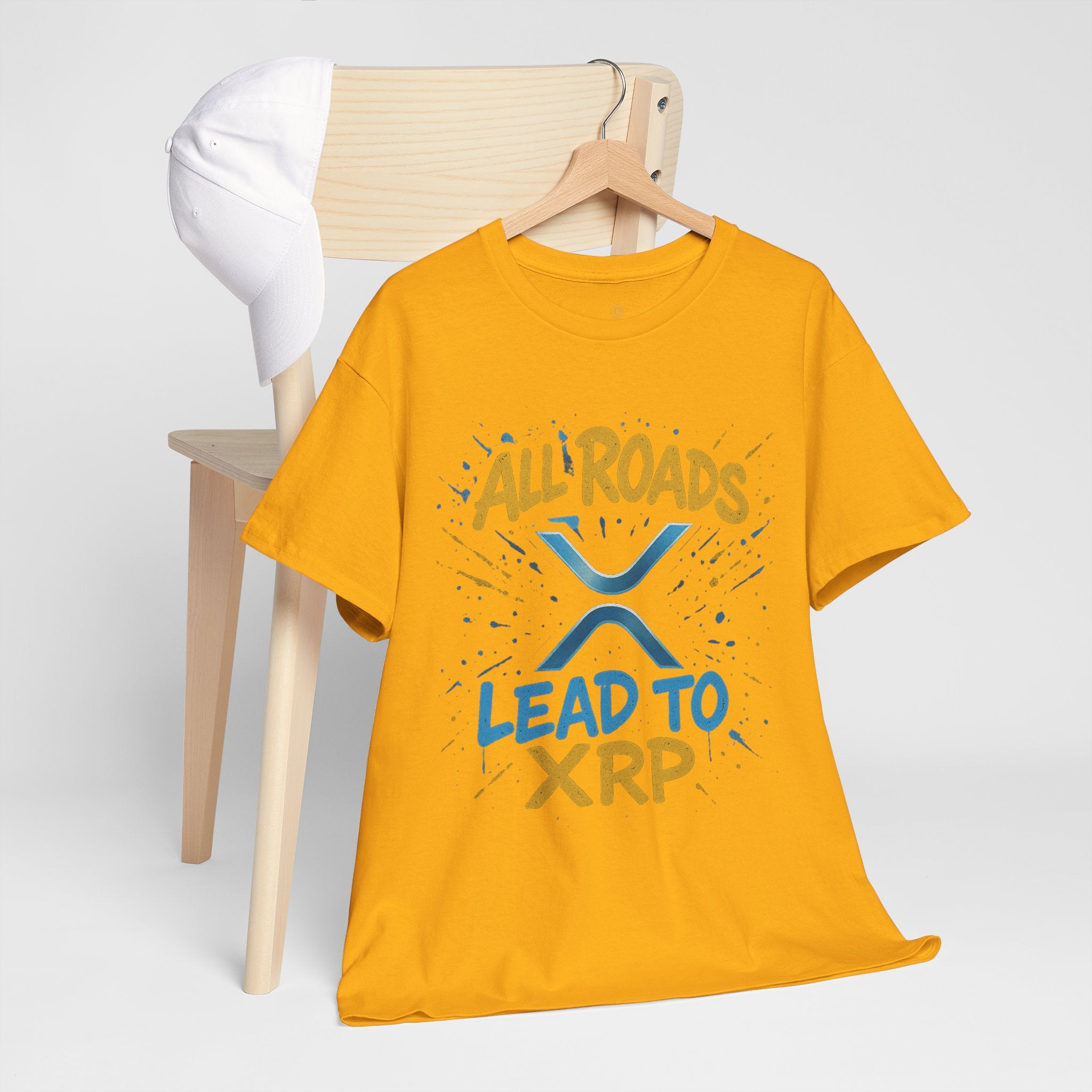 XRP Crypto Tee — "All Roads Lead to XRP" Casual Cryptocurrency Shirt
