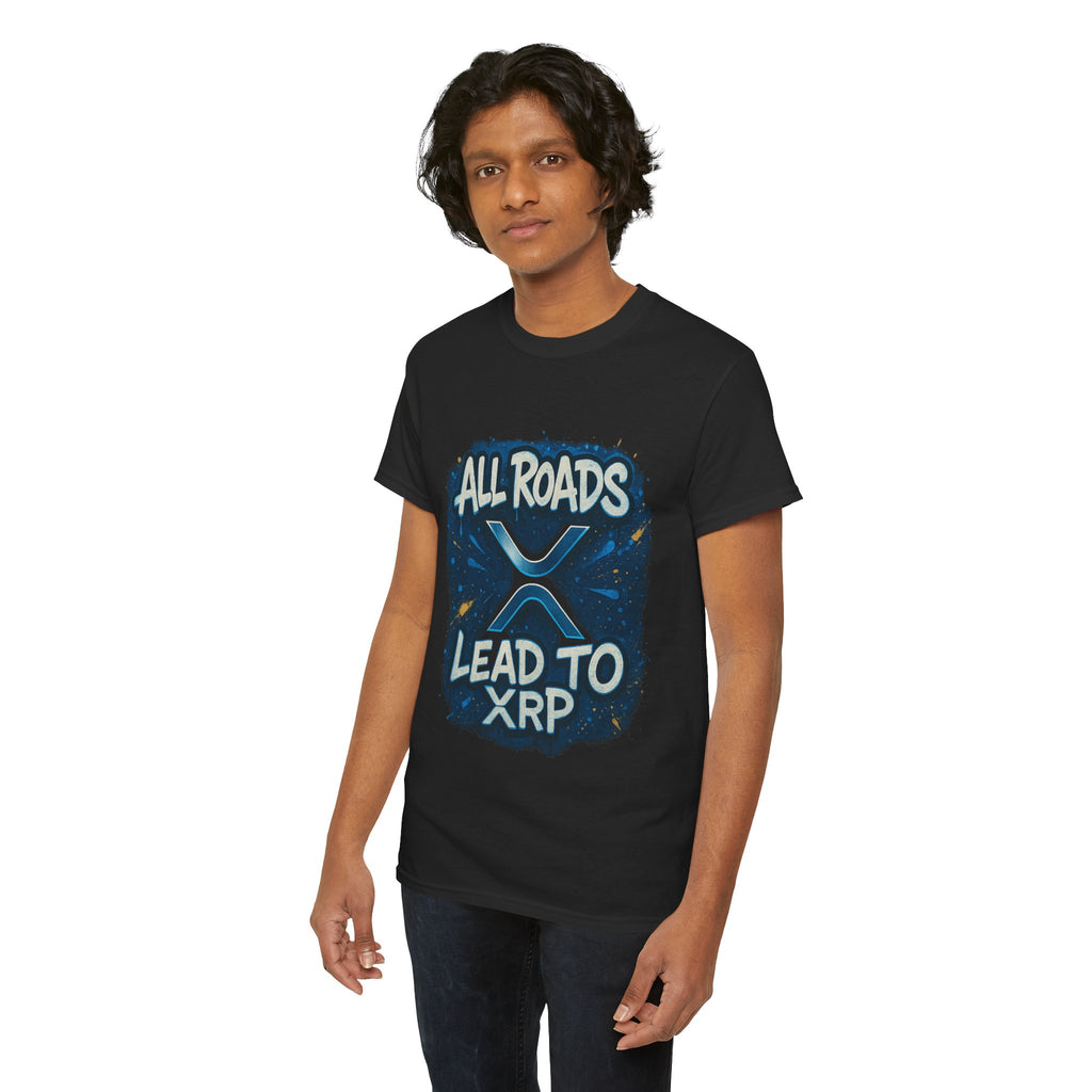 XRP Crypto T-Shirt — "All Roads Lead to XRP" Graphic Tee