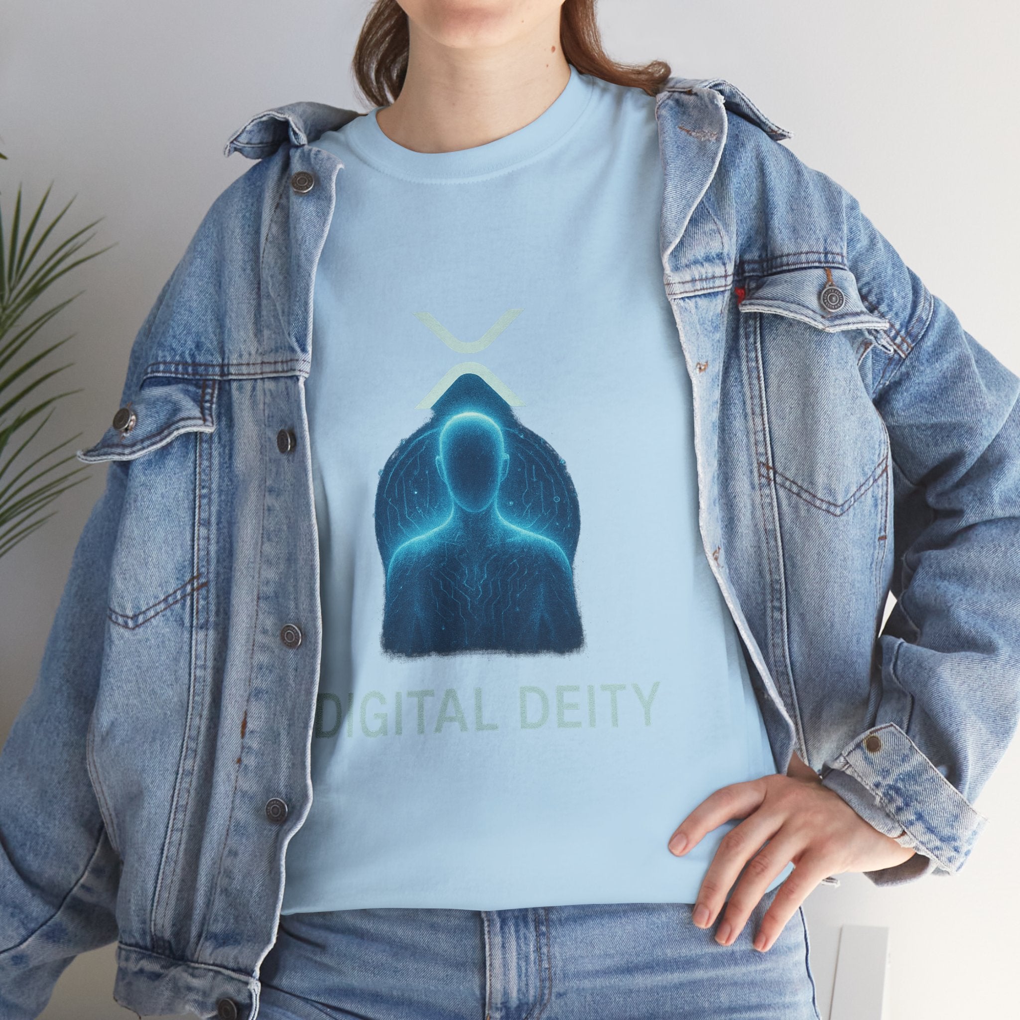 Digital Deity T‑Shirt — Futuristic Neon Tech Hoodie Tee