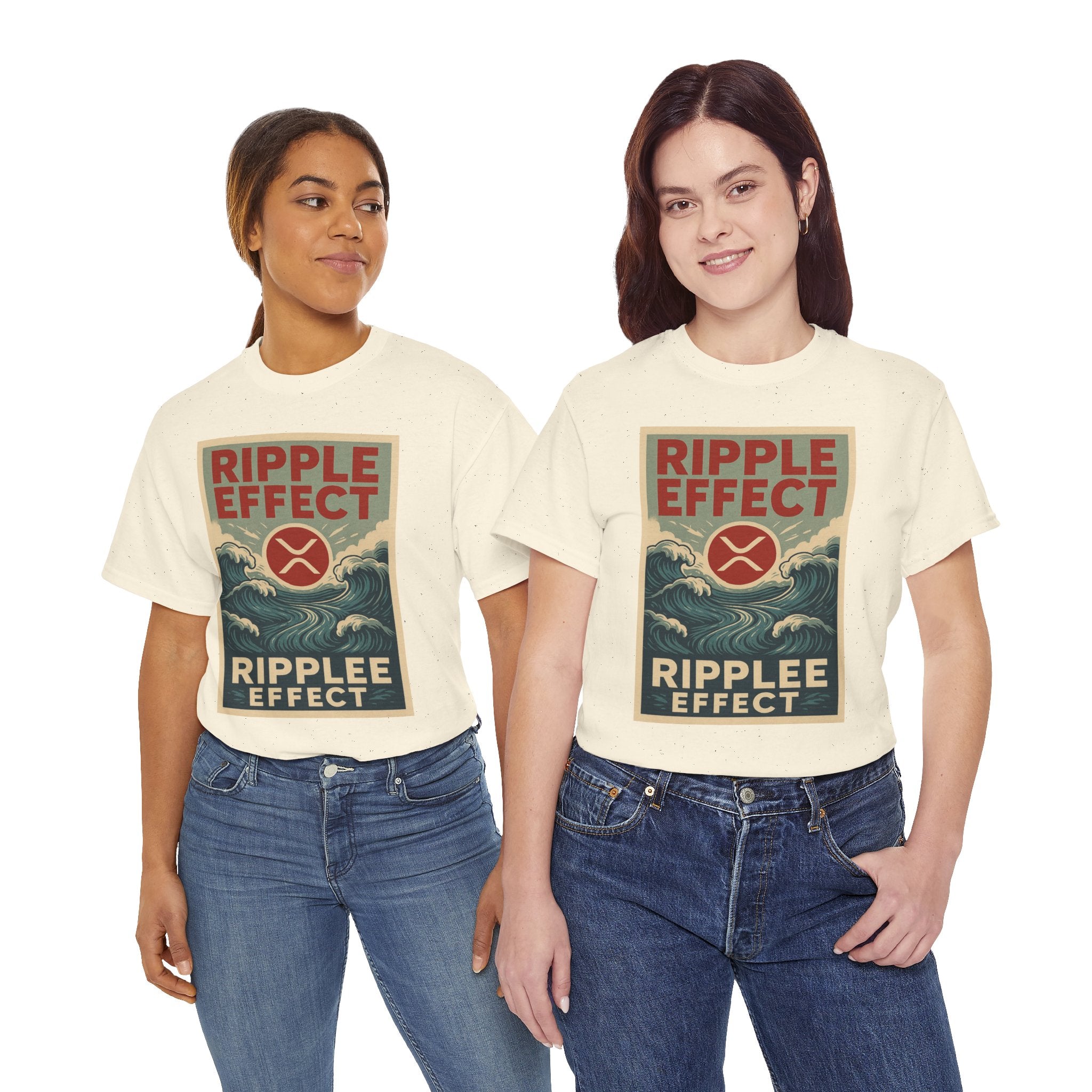 Ripple Effect Tee — Vintage Wave XRP Crypto Graphic T-Shirt