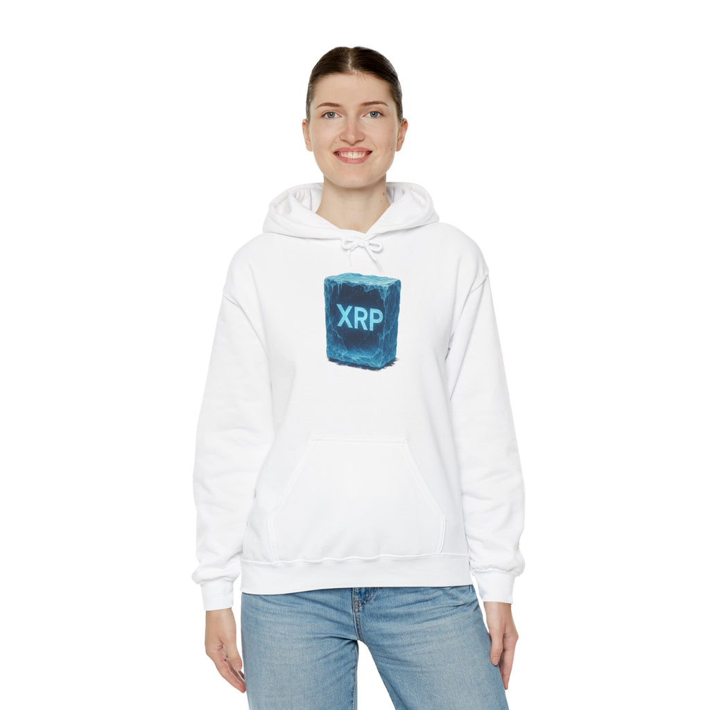 XRP Frozen Cube Hoodie — Crypto Ice Block Sweater for XRP Fans